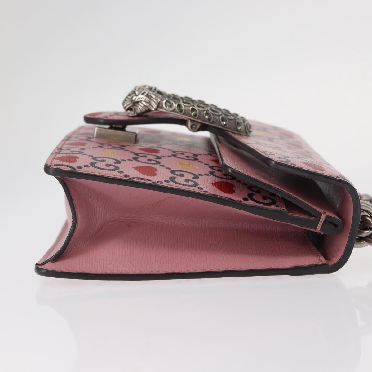 GUCCI Dionysus Chain Shoulder Bag Leather Pink 421970 Auth 156659SAM