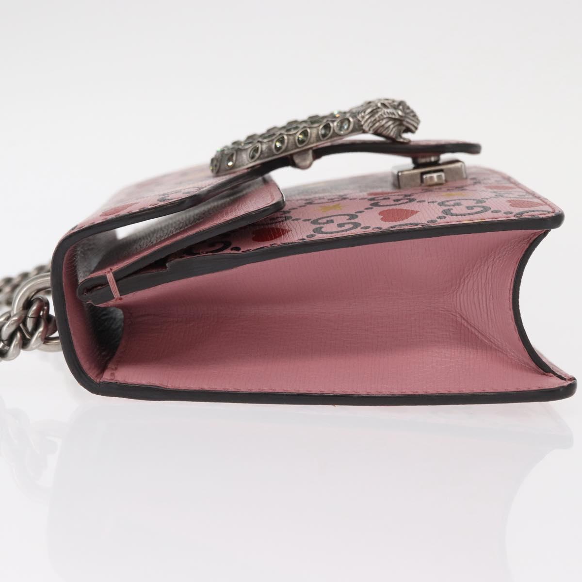 GUCCI Dionysus Chain Shoulder Bag Leather Pink 421970 Auth 156659SAM