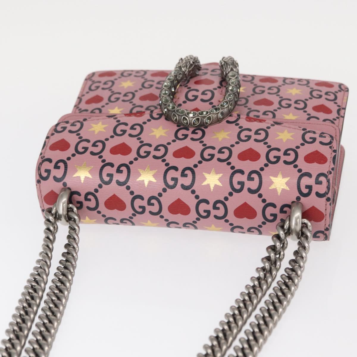GUCCI Dionysus Chain Shoulder Bag Leather Pink 421970 Auth 156659SAM