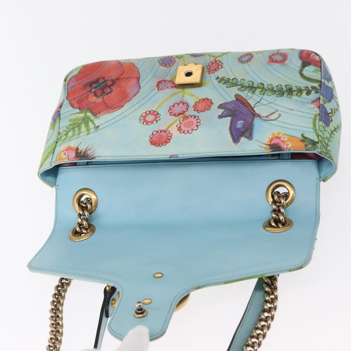 GUCCI Unskilled Worker Collaboration GG Marmont Bag Blue 443497 Auth 156660V