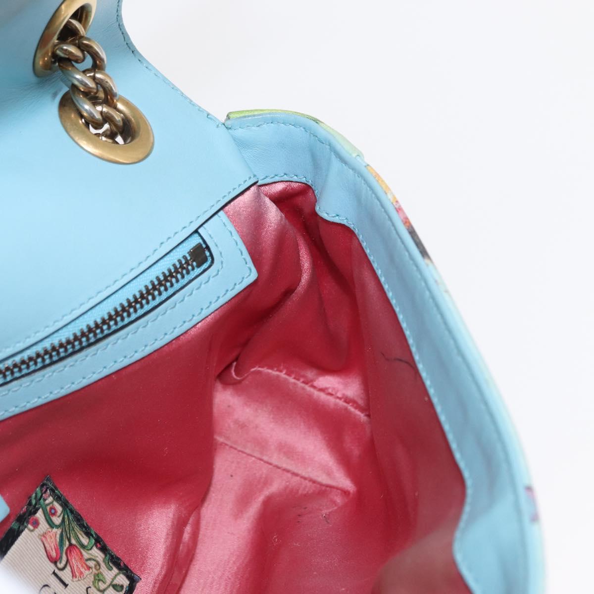 GUCCI Unskilled Worker Collaboration GG Marmont Bag Blue 443497 Auth 156660V