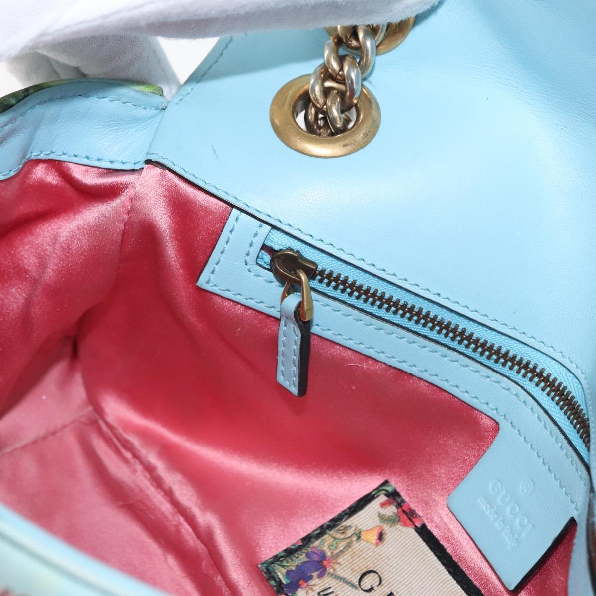 GUCCI Unskilled Worker Collaboration GG Marmont Bag Blue 443497 Auth 156660V