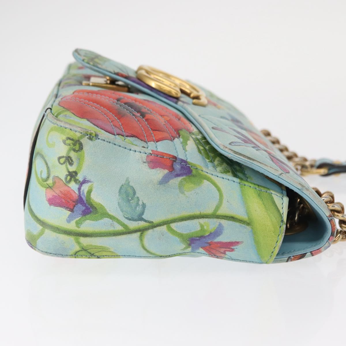 GUCCI Unskilled Worker Collaboration GG Marmont Bag Blue 443497 Auth 156660V