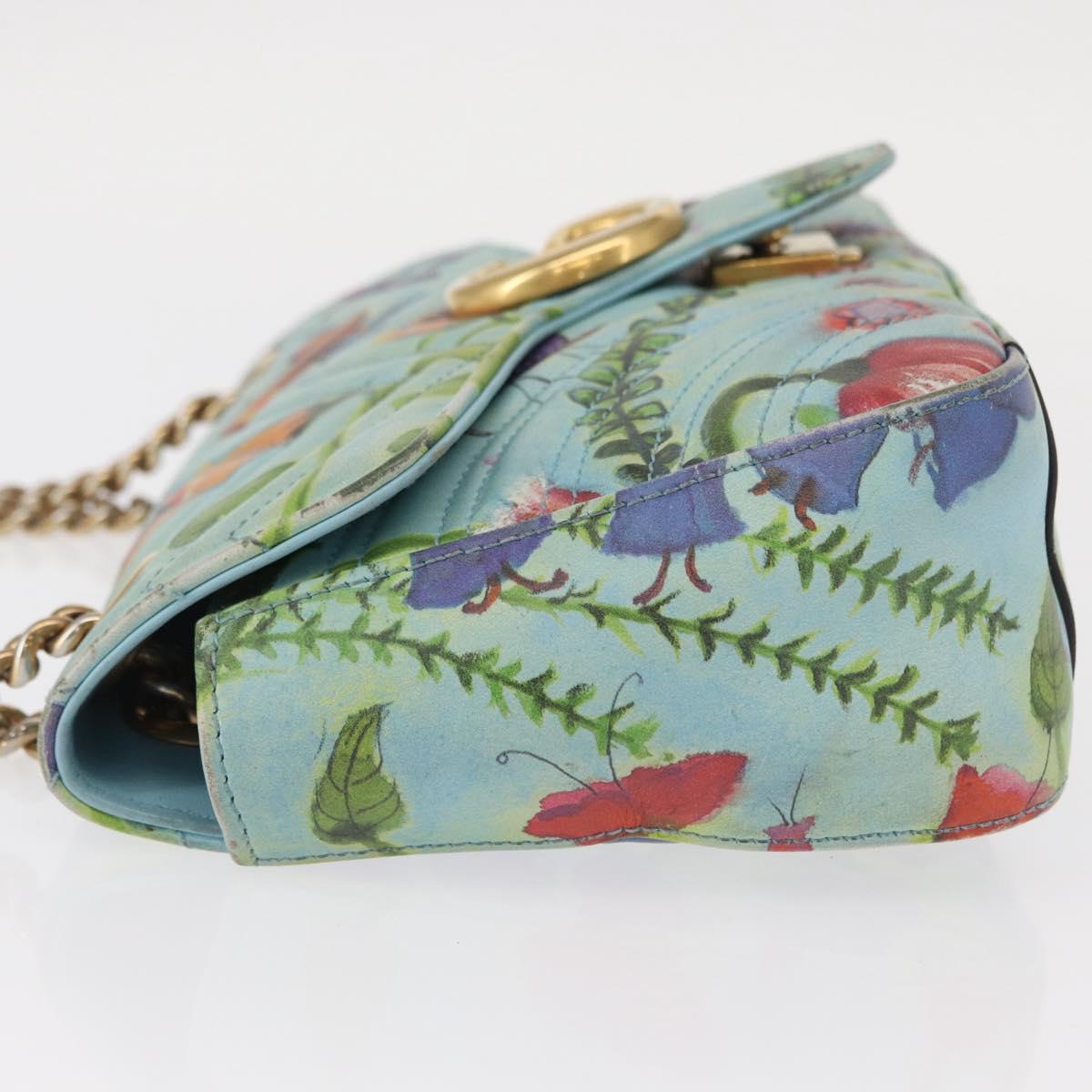 GUCCI Unskilled Worker Collaboration GG Marmont Bag Blue 443497 Auth 156660V