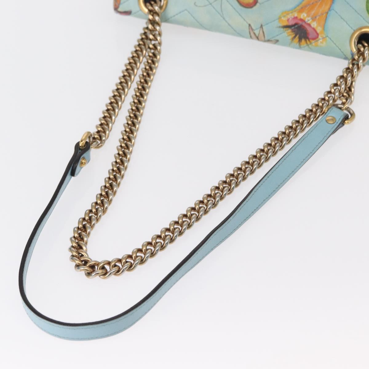 GUCCI Unskilled Worker Collaboration GG Marmont Bag Blue 443497 Auth 156660V