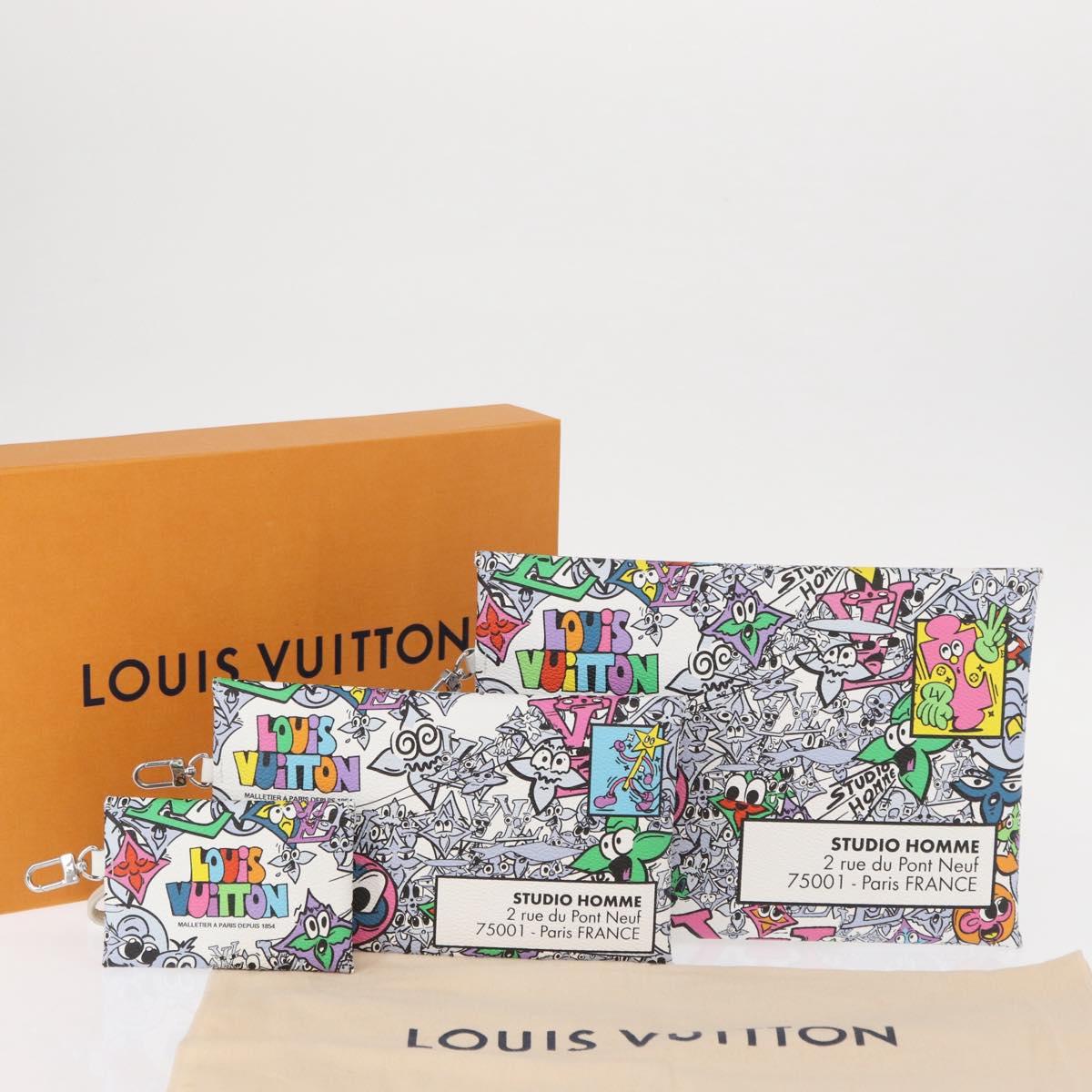 LOUIS VUITTON Monogram Comics Trio Envelope Pouch M82014 LV Auth 156662SM