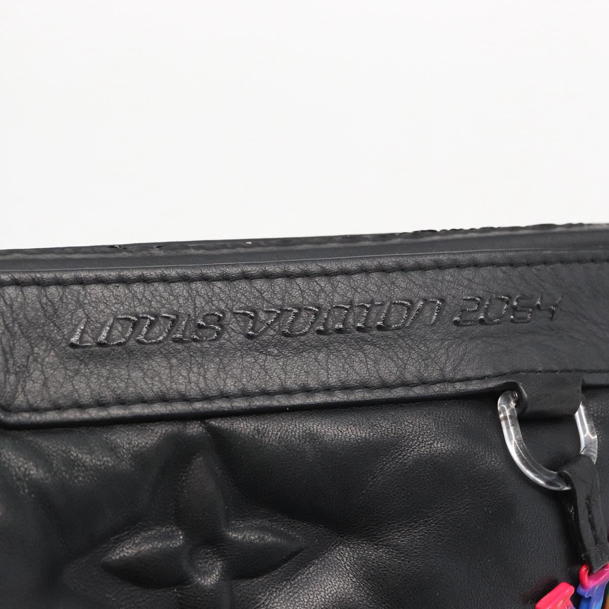 LOUIS VUITTON Monogram Emboss Pochette A4 Clutch Bag Black M68775 Auth 156663M