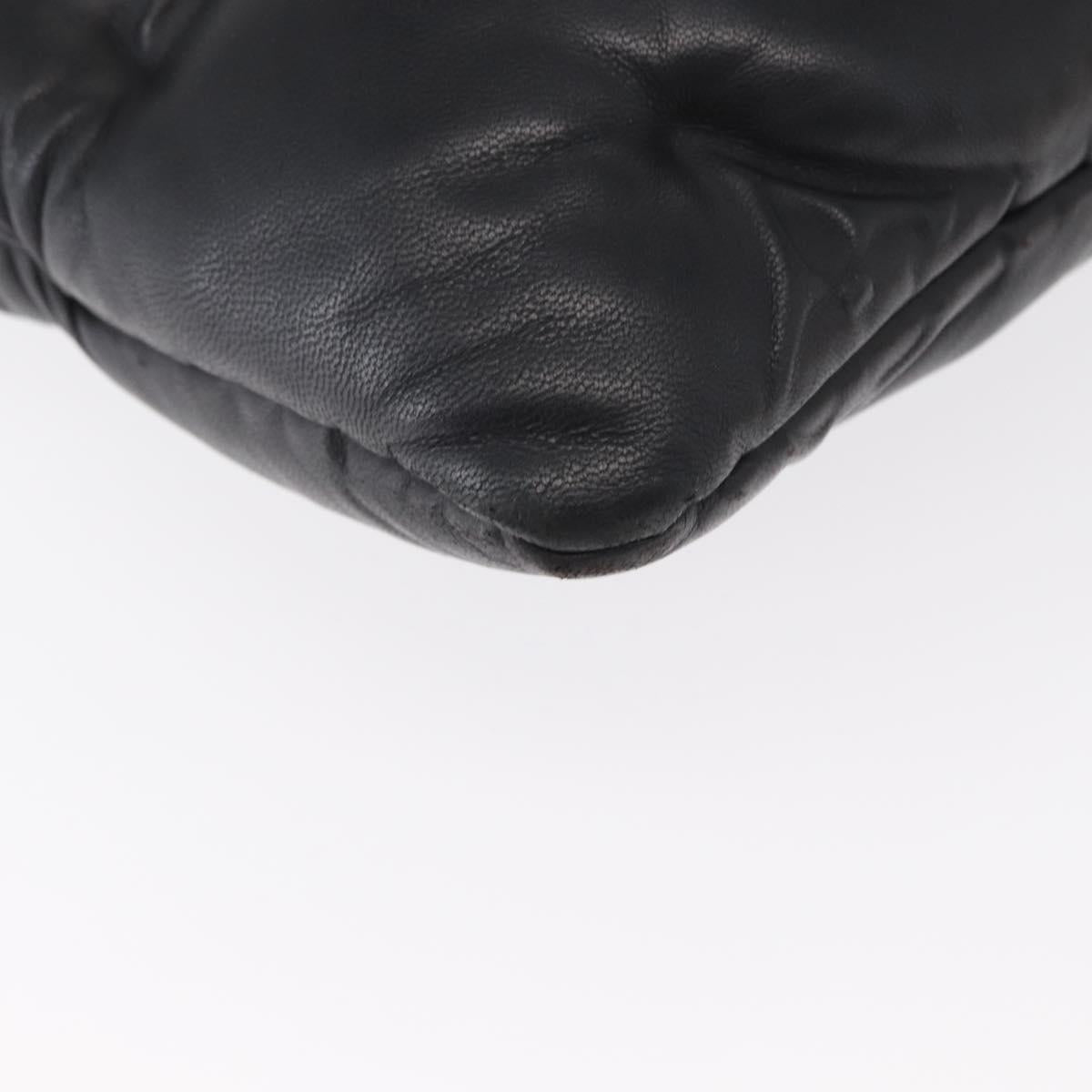 LOUIS VUITTON Monogram Emboss Pochette A4 Clutch Bag Black M68775 Auth 156663M