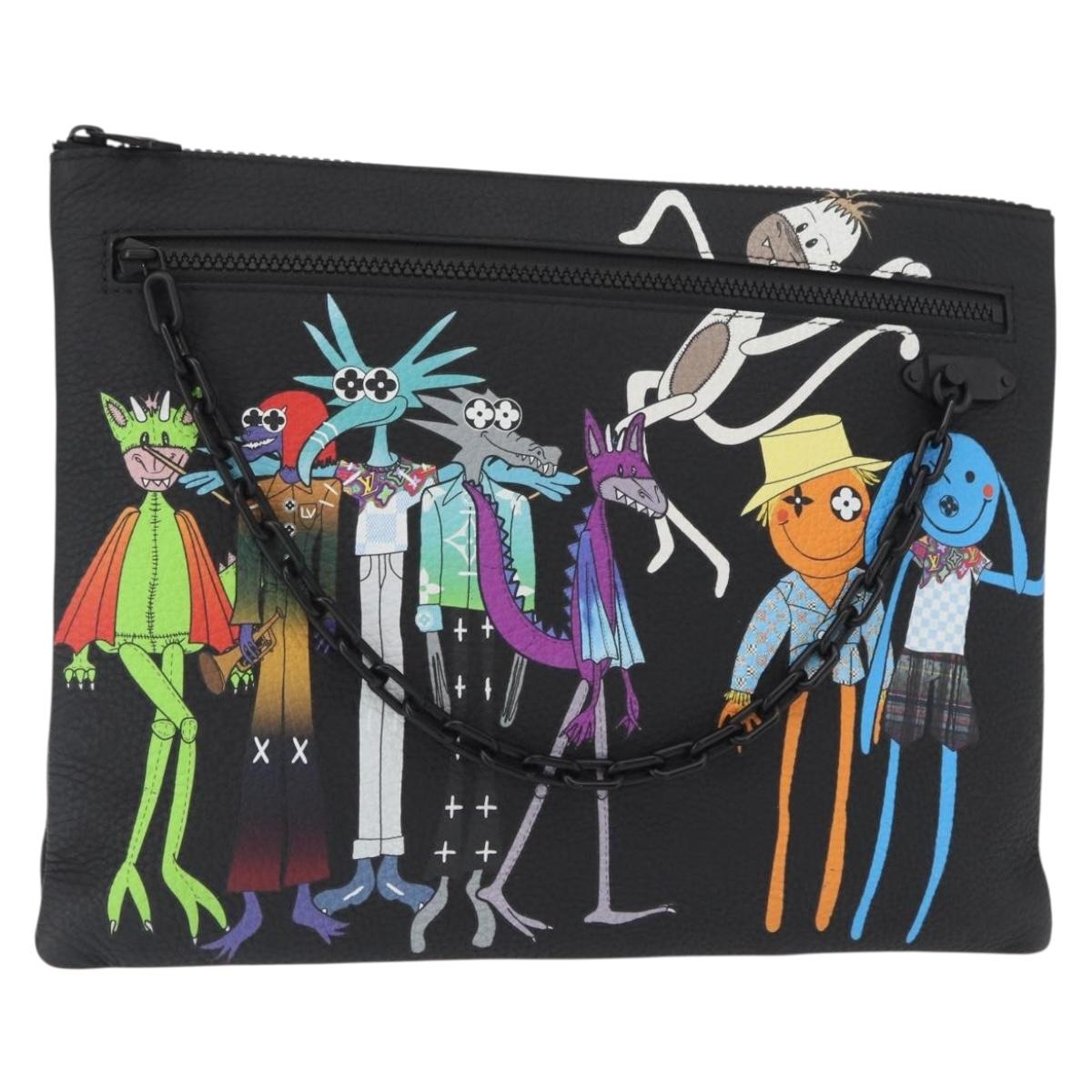 LOUIS VUITTON Monogram Taurillon LV Friend A4 Pouch Bag M80147 LV Auth 156664SM