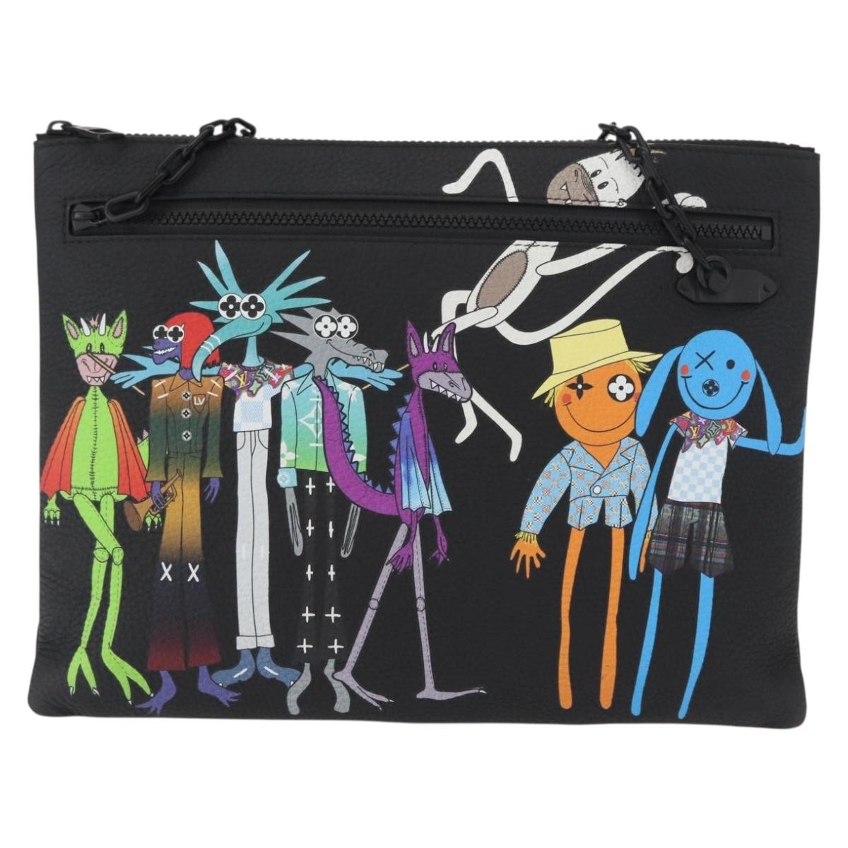 LOUIS VUITTON Monogram Taurillon LV Friend A4 Pouch Bag M80147 LV Auth 156664SM