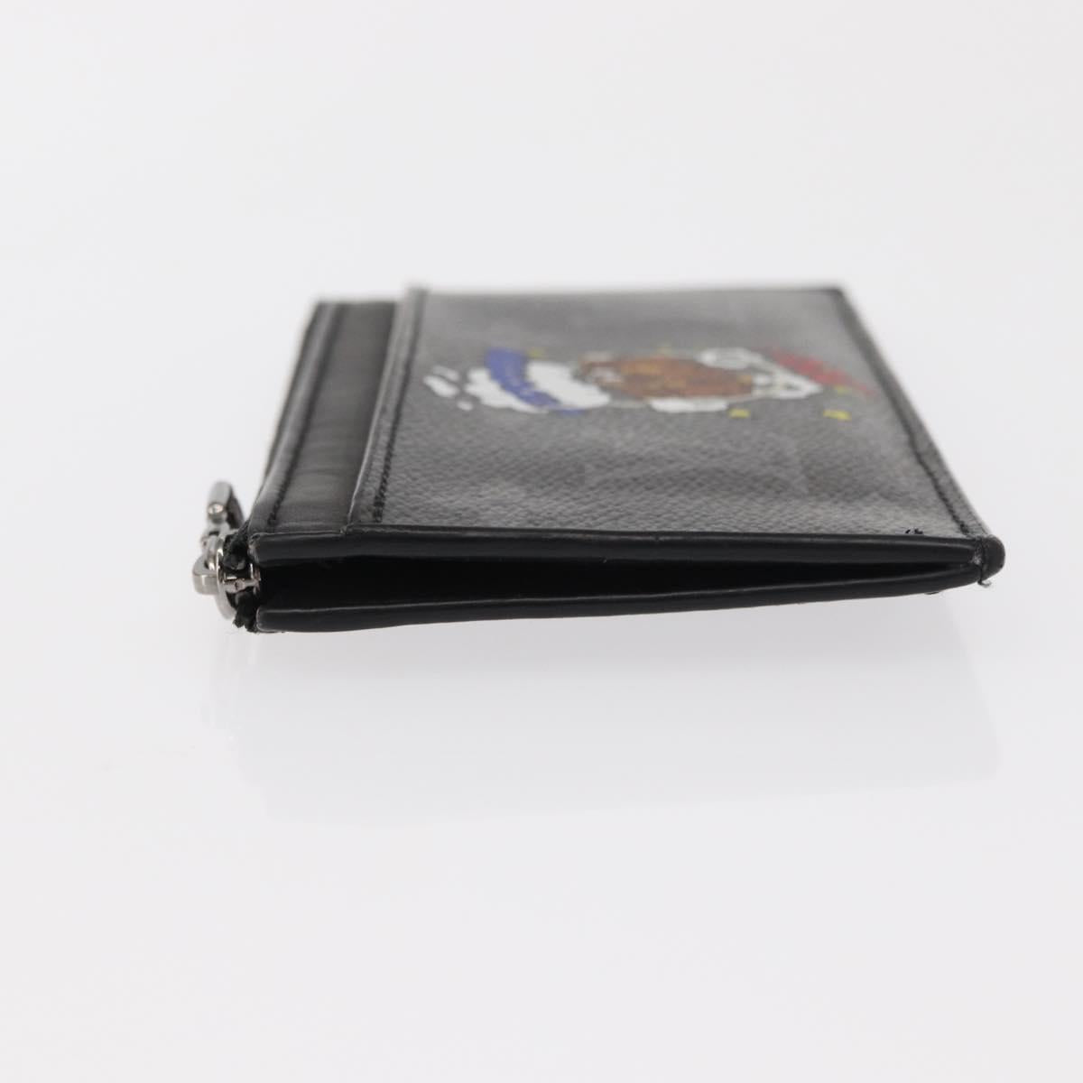 LOUIS VUITTON Monogram Eclipse Coin Card Holder M80932 LV Auth 156670V