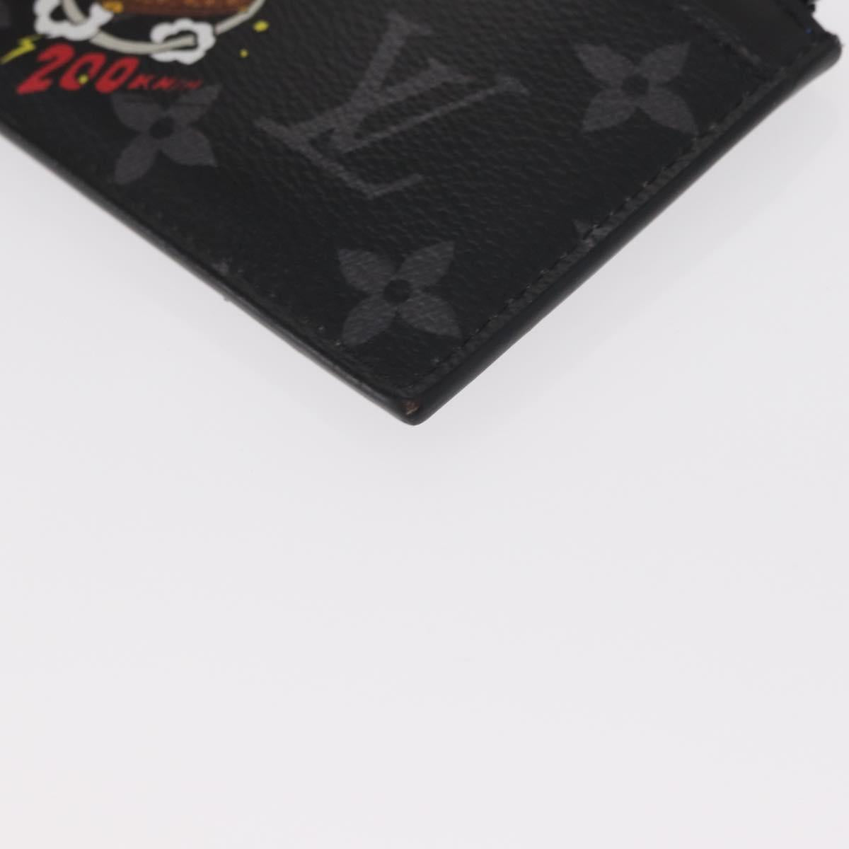 LOUIS VUITTON Monogram Eclipse Coin Card Holder M80932 LV Auth 156670V