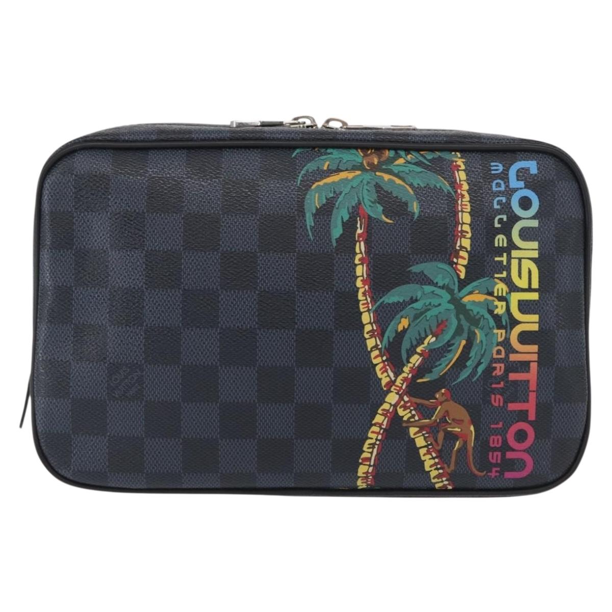 LOUIS VUITTON Damier Cobalt Trousse Toilette GM Clutch Bag LV Auth 156671V
