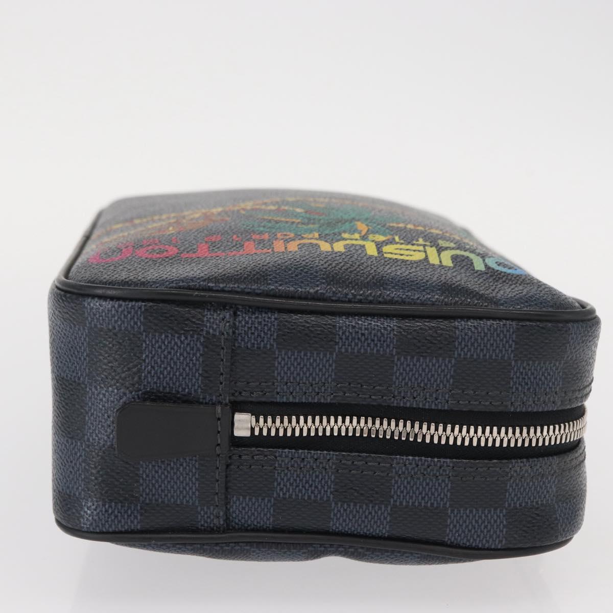 LOUIS VUITTON Damier Cobalt Trousse Toilette GM Clutch Bag LV Auth 156671V