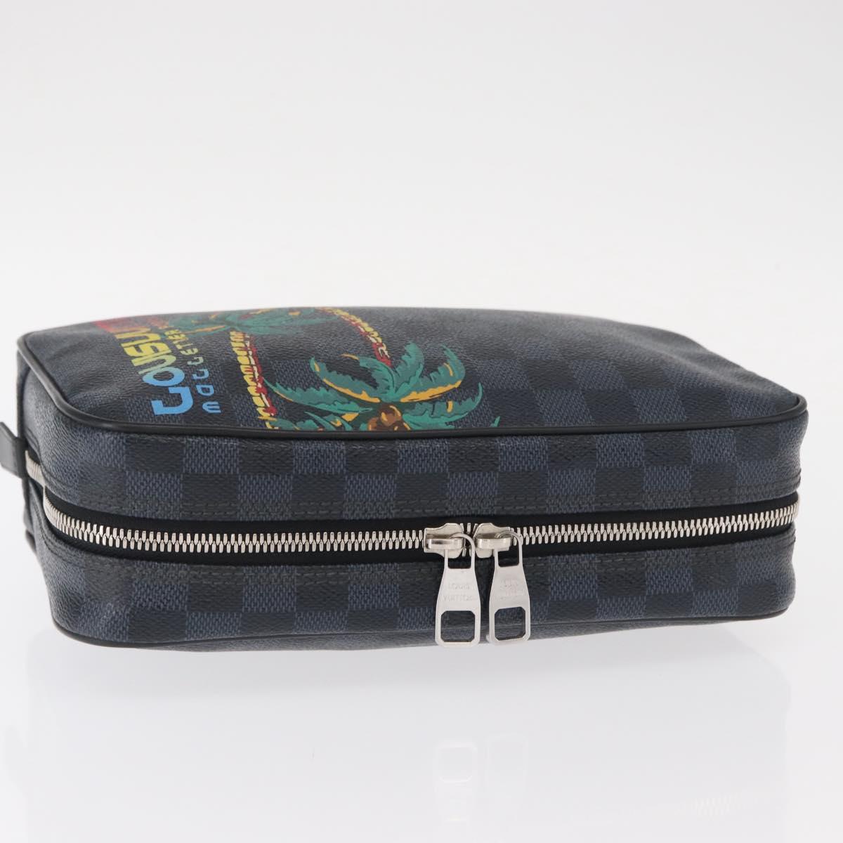 LOUIS VUITTON Damier Cobalt Trousse Toilette GM Clutch Bag LV Auth 156671V