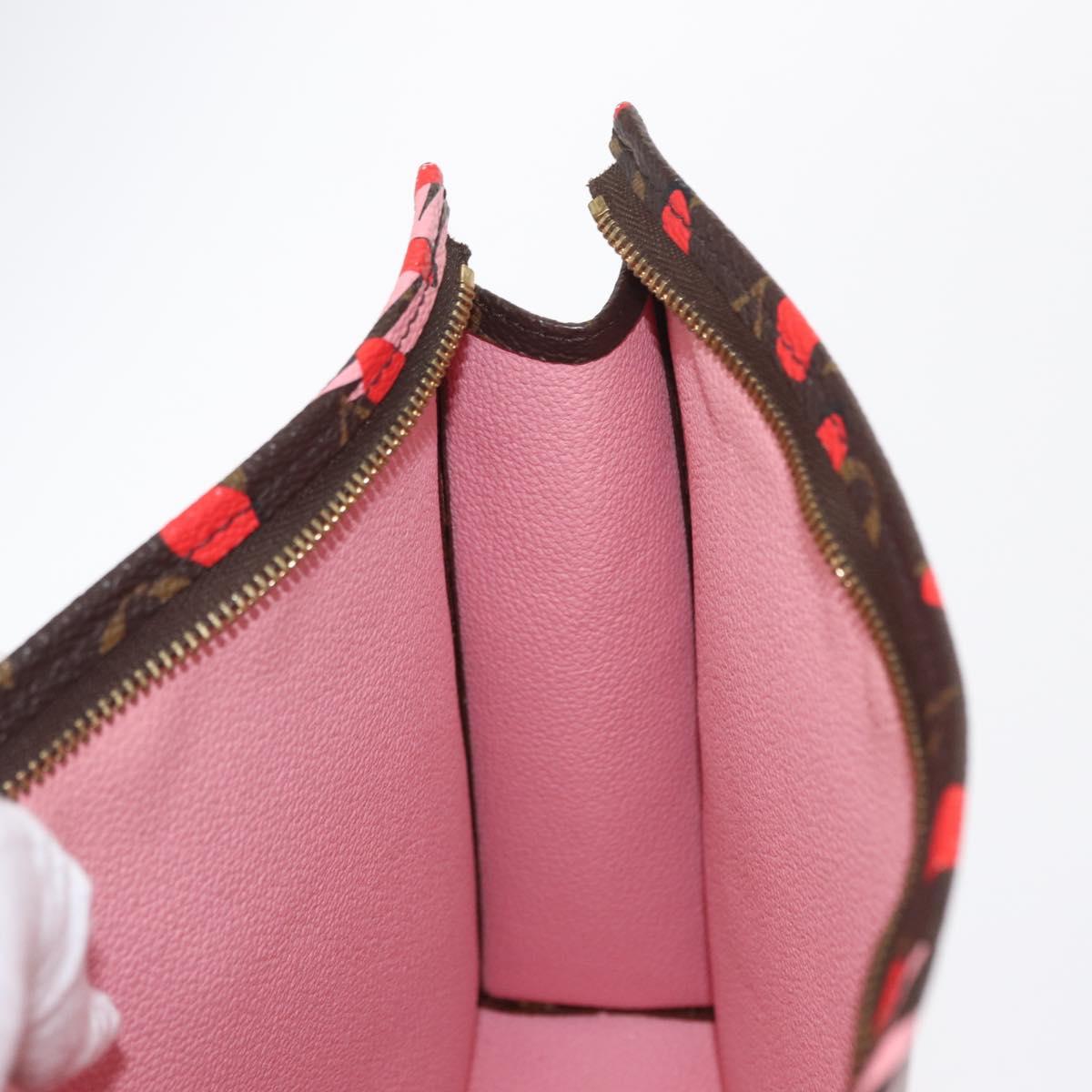 LOUIS VUITTON Monogram jungle Dot Poche Toilette 26 Pouch Red LV Auth 156673V