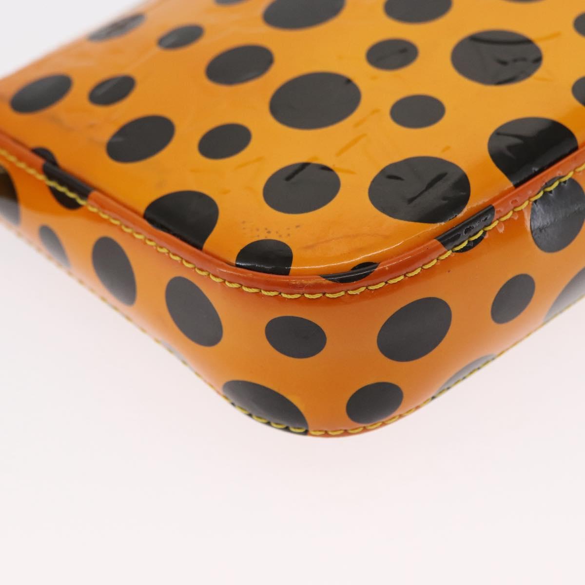 LOUIS VUITTON Vernis Yayoi Kusama Pochette Accessoires Jaune M91426 Auth 156675V