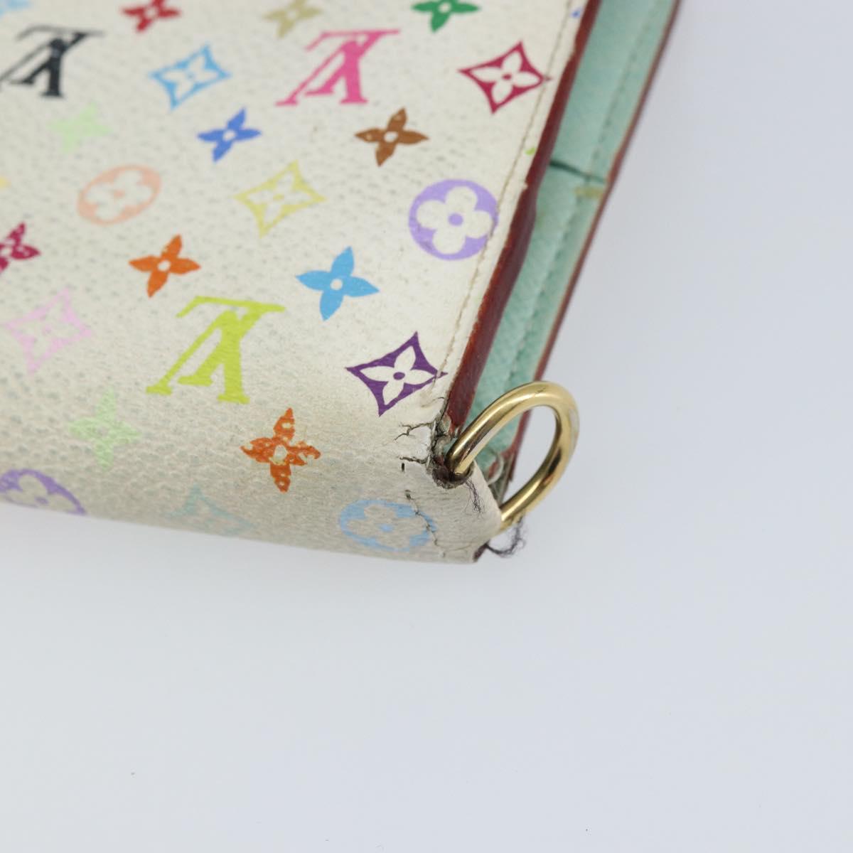 LOUIS VUITTON Multicolor PortefeuilleInsolite Wallet White M93750 LV Auth 156680