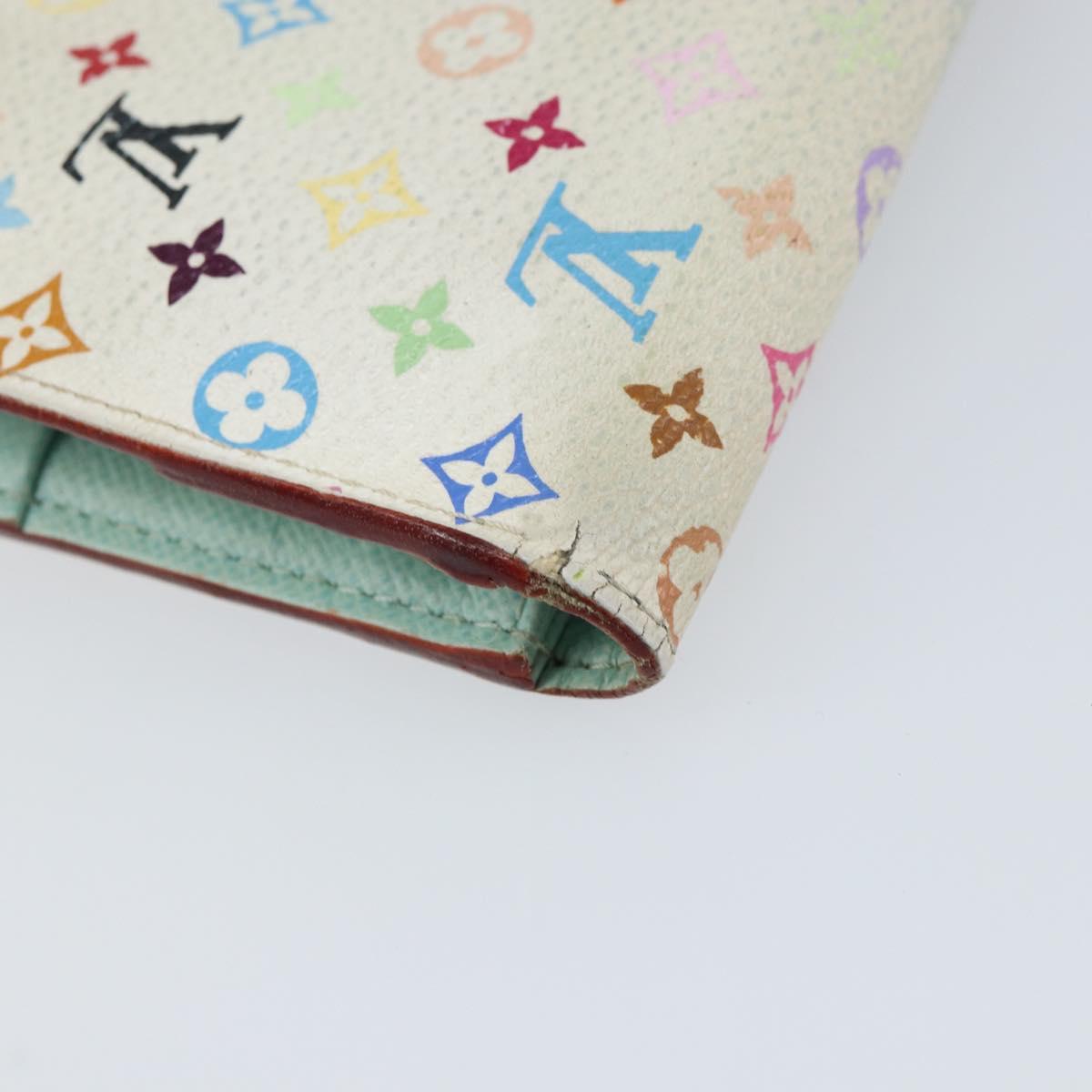 LOUIS VUITTON Multicolor PortefeuilleInsolite Wallet White M93750 LV Auth 156680