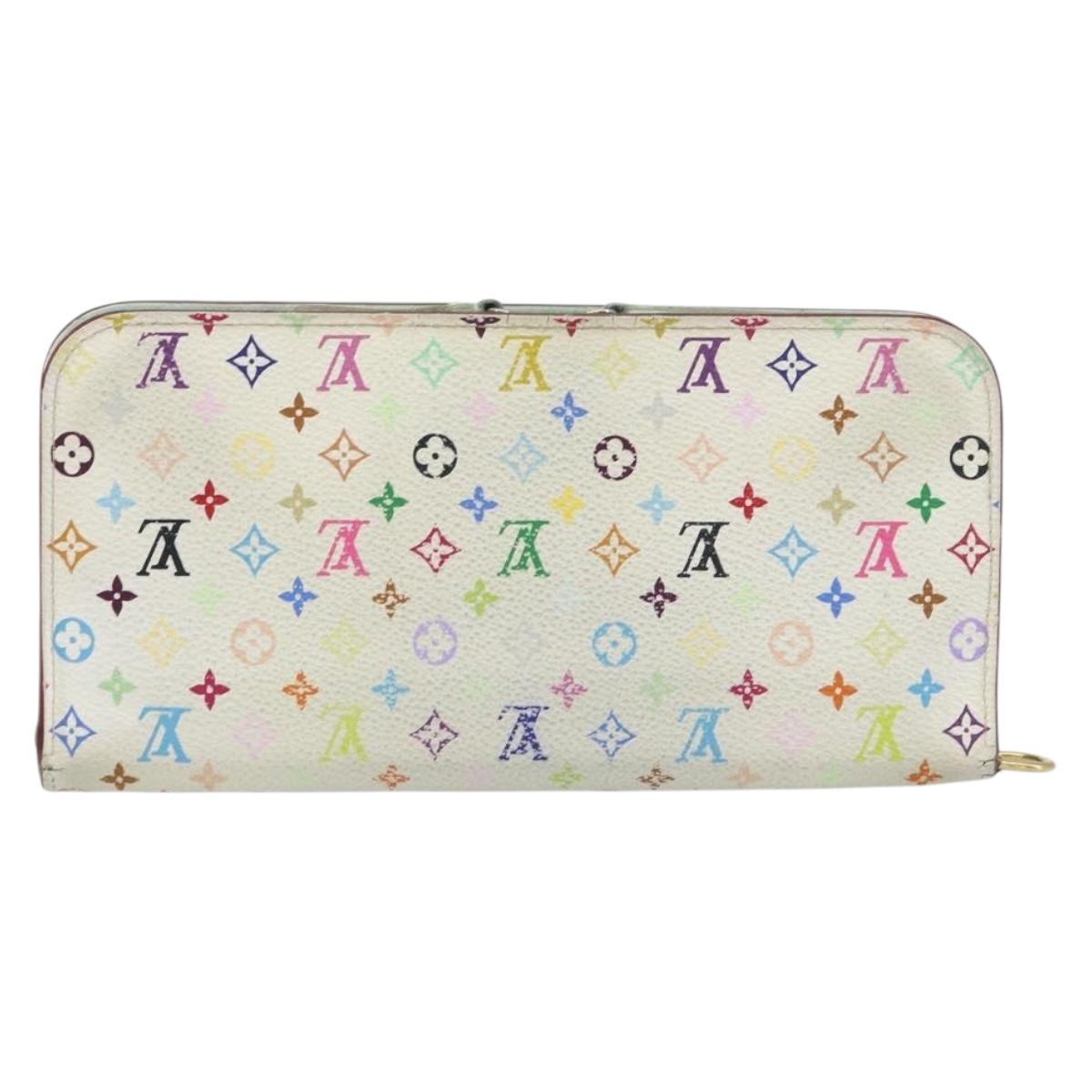 LOUIS VUITTON Multicolor PortefeuilleInsolite Wallet White M93750 LV Auth 156680