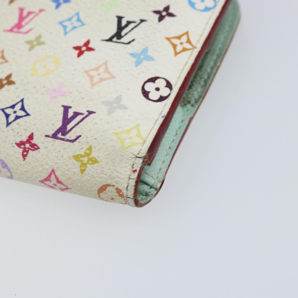 LOUIS VUITTON Multicolor PortefeuilleInsolite Wallet White M93750 LV Auth 156680