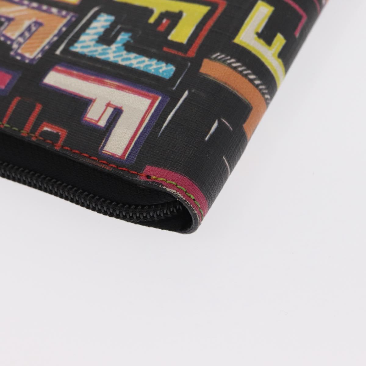 FENDI Zucca Canvas Long Wallet Multicolor Auth 156681V