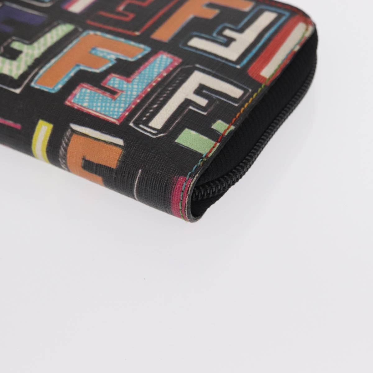 FENDI Zucca Canvas Long Wallet Multicolor Auth 156681V