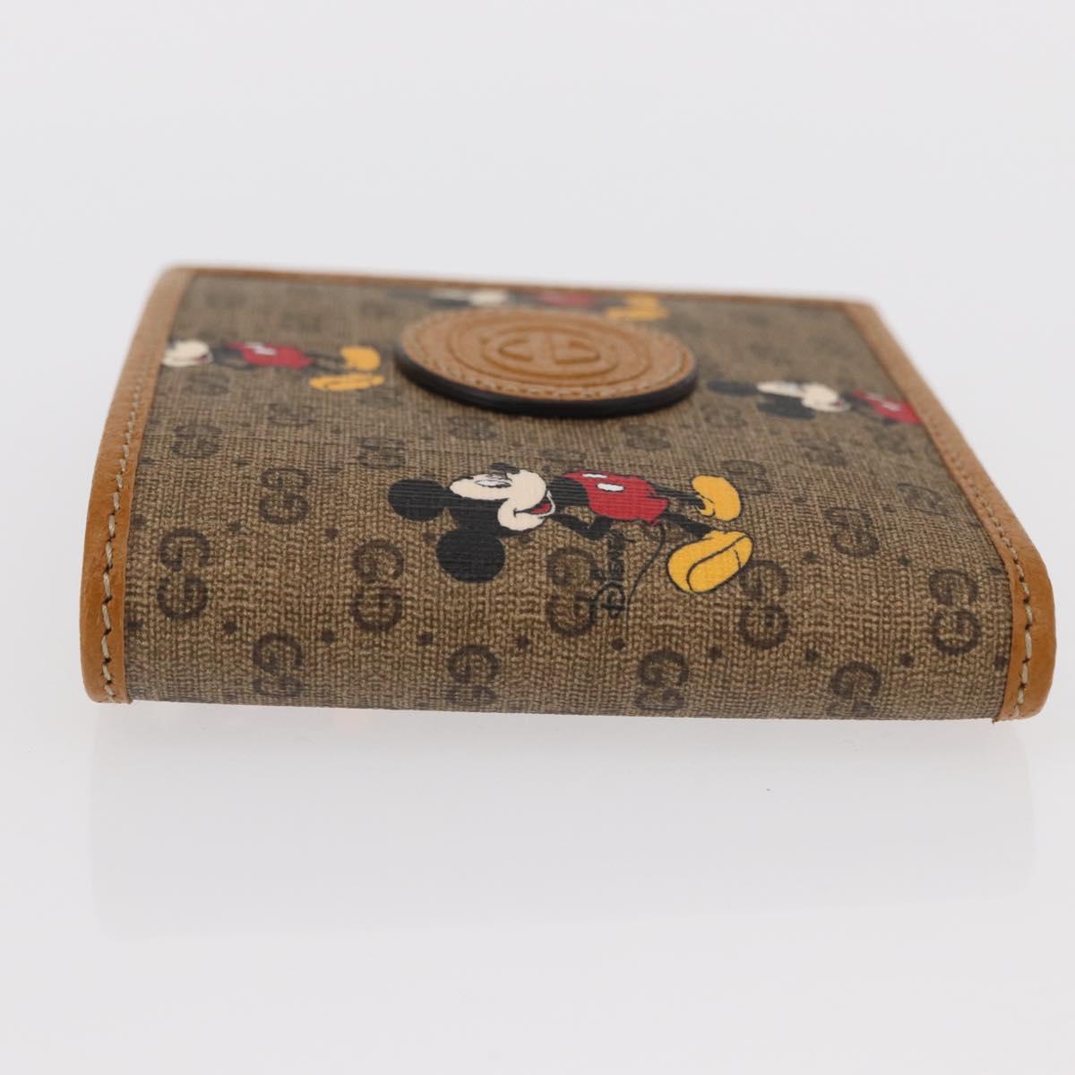 GUCCI Micro GG Supreme Disney Compact Wallet PVC Beige 602547 Auth 156682SM