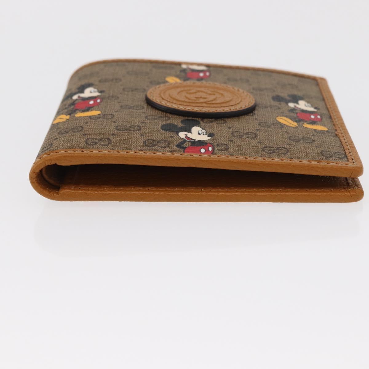 GUCCI Micro GG Supreme Disney Compact Wallet PVC Beige 602547 Auth 156682SM