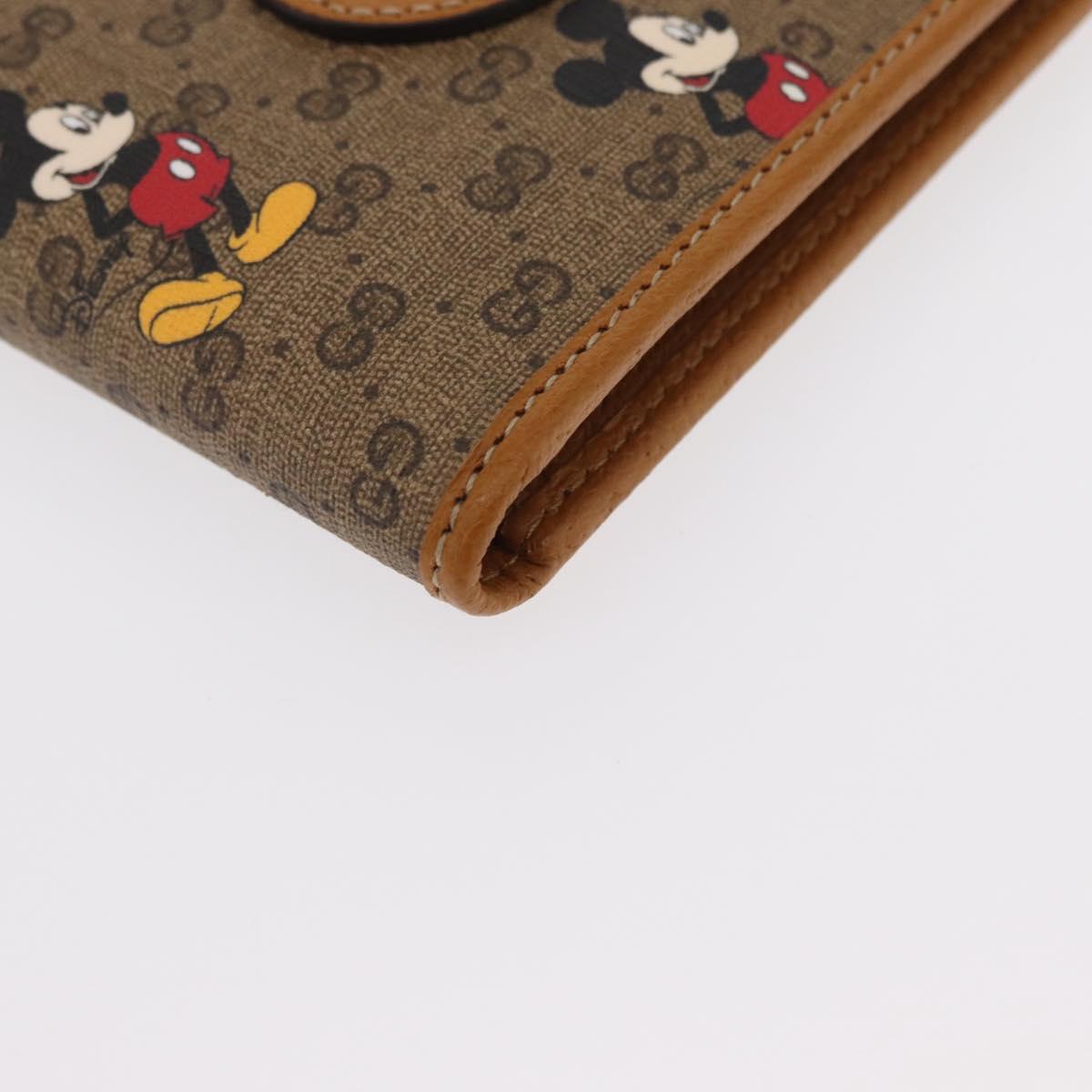 GUCCI Micro GG Supreme Disney Compact Wallet PVC Beige 602547 Auth 156682SM