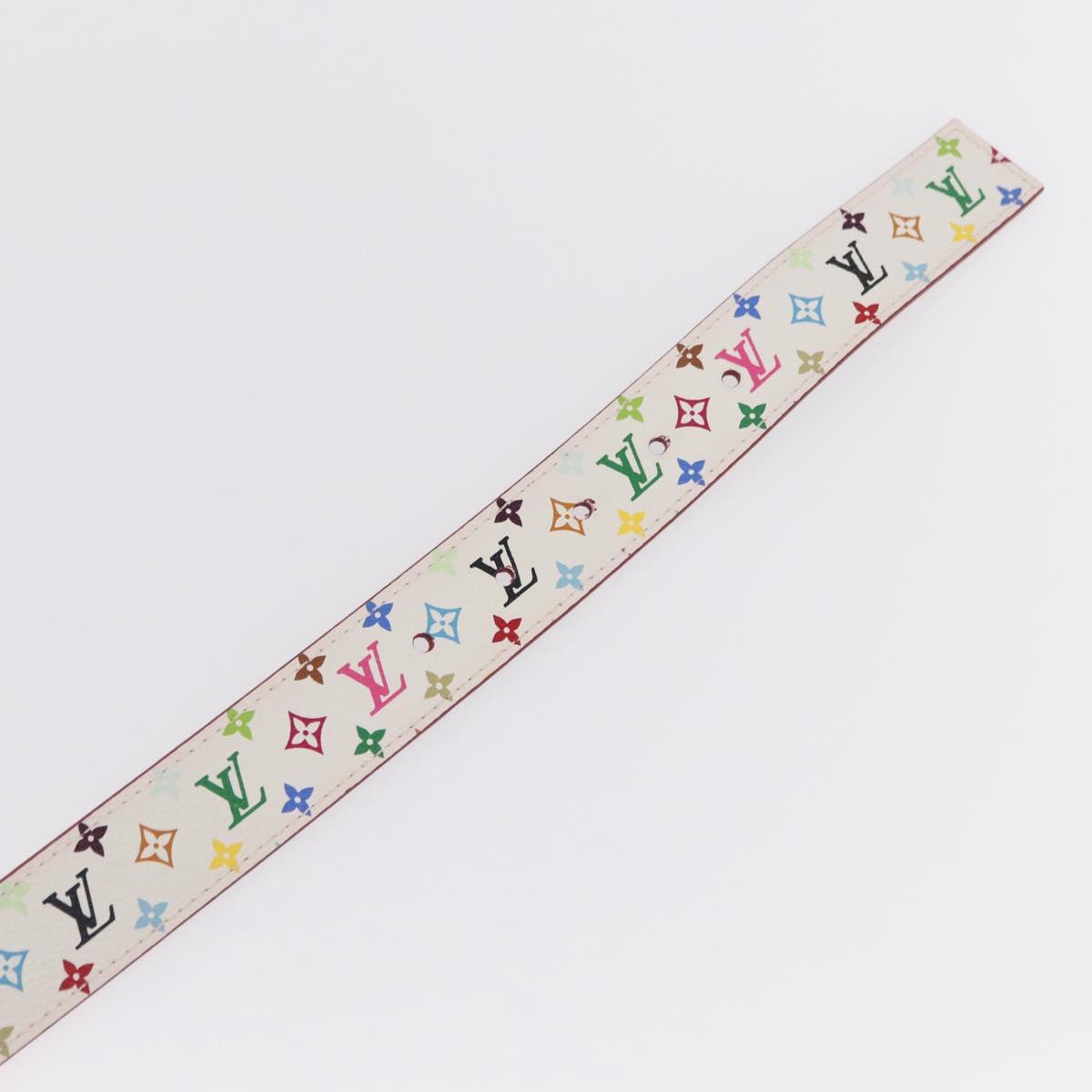 LOUIS VUITTON Multicolor Ceinture LV Cut Belt White M9682W LV Auth 156683V