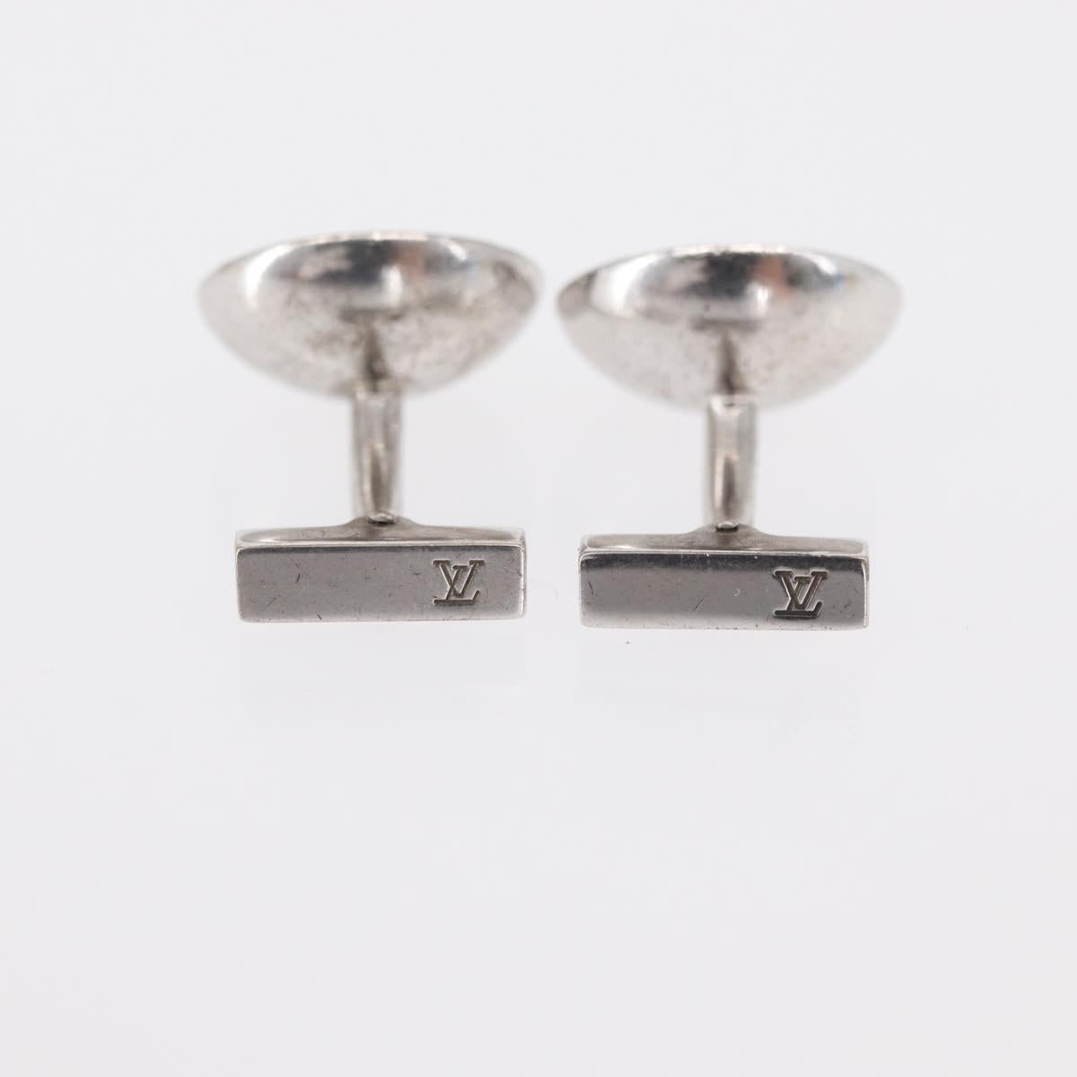 LOUIS VUITTON Buton de Manchette Cuffs Ag925 Silver LV Auth 156689