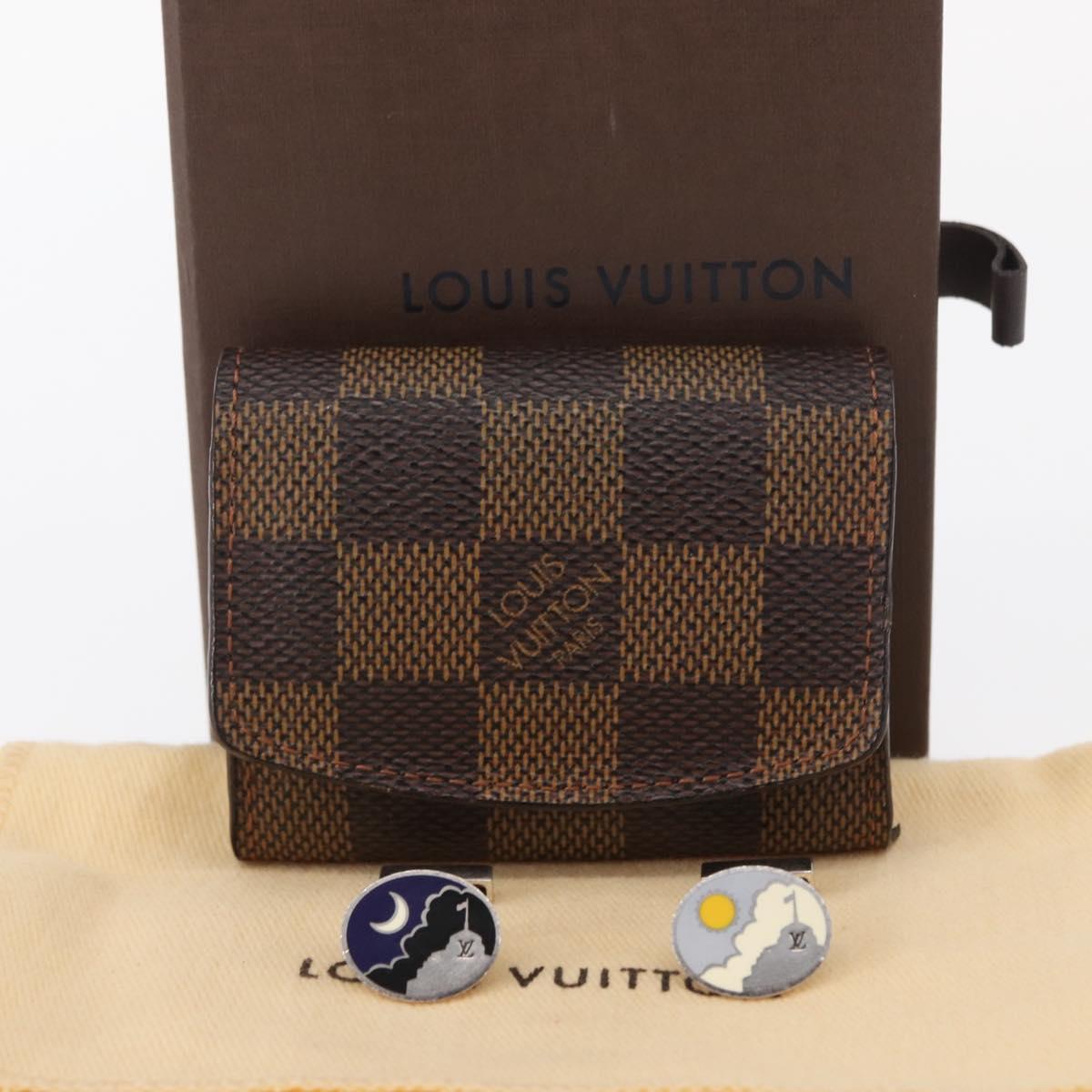 LOUIS VUITTON Buton de Manchette Cuffs Ag925 Silver LV Auth 156689