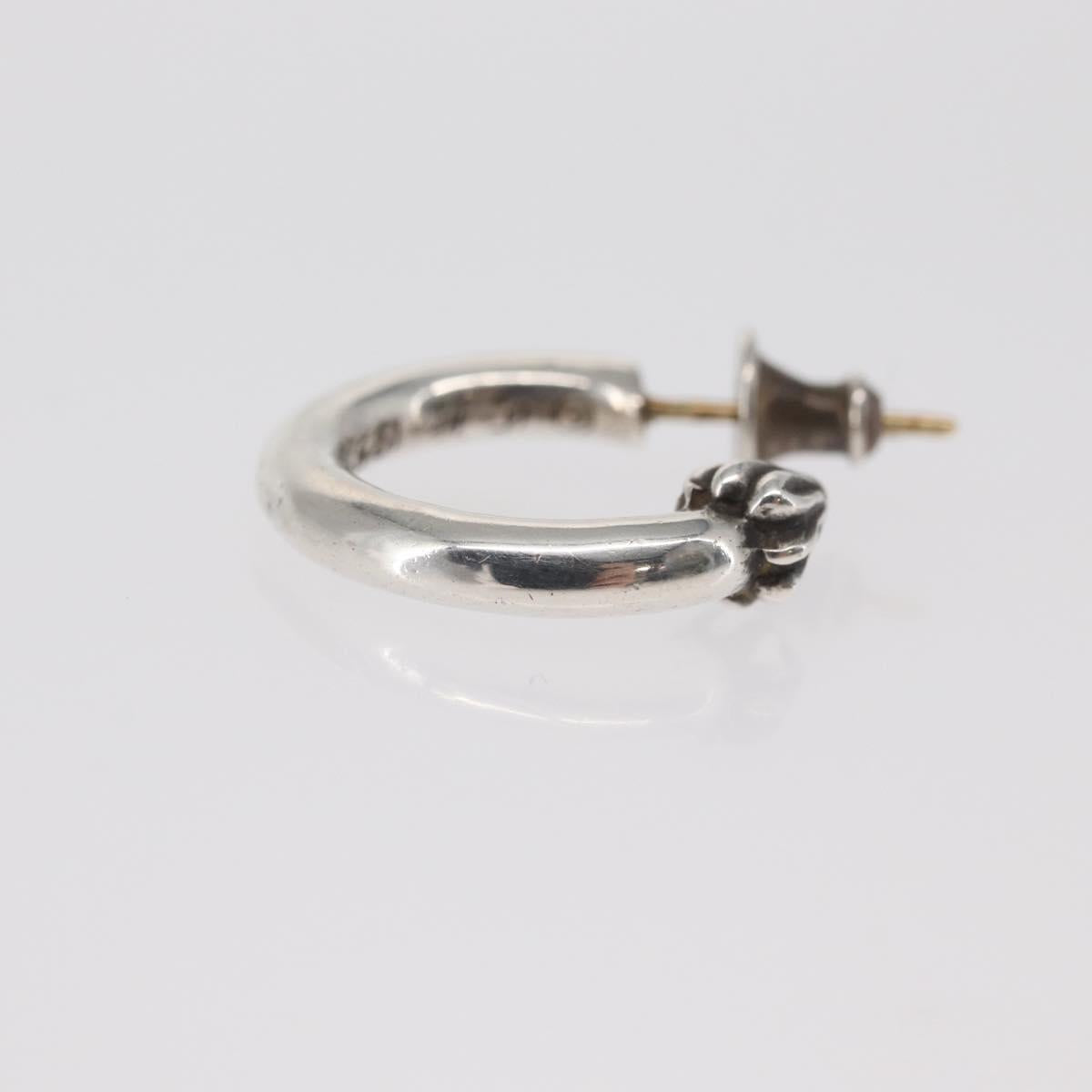 Chrome Hearts Plain Hoop Pierce Earring Ag925 Silver Auth 156691M