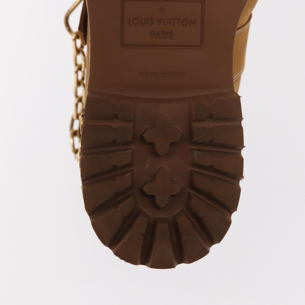 LOUIS VUITTON Monogram Creeper Line Ankle Boots Shoes 7 Beige LV Auth 156692M