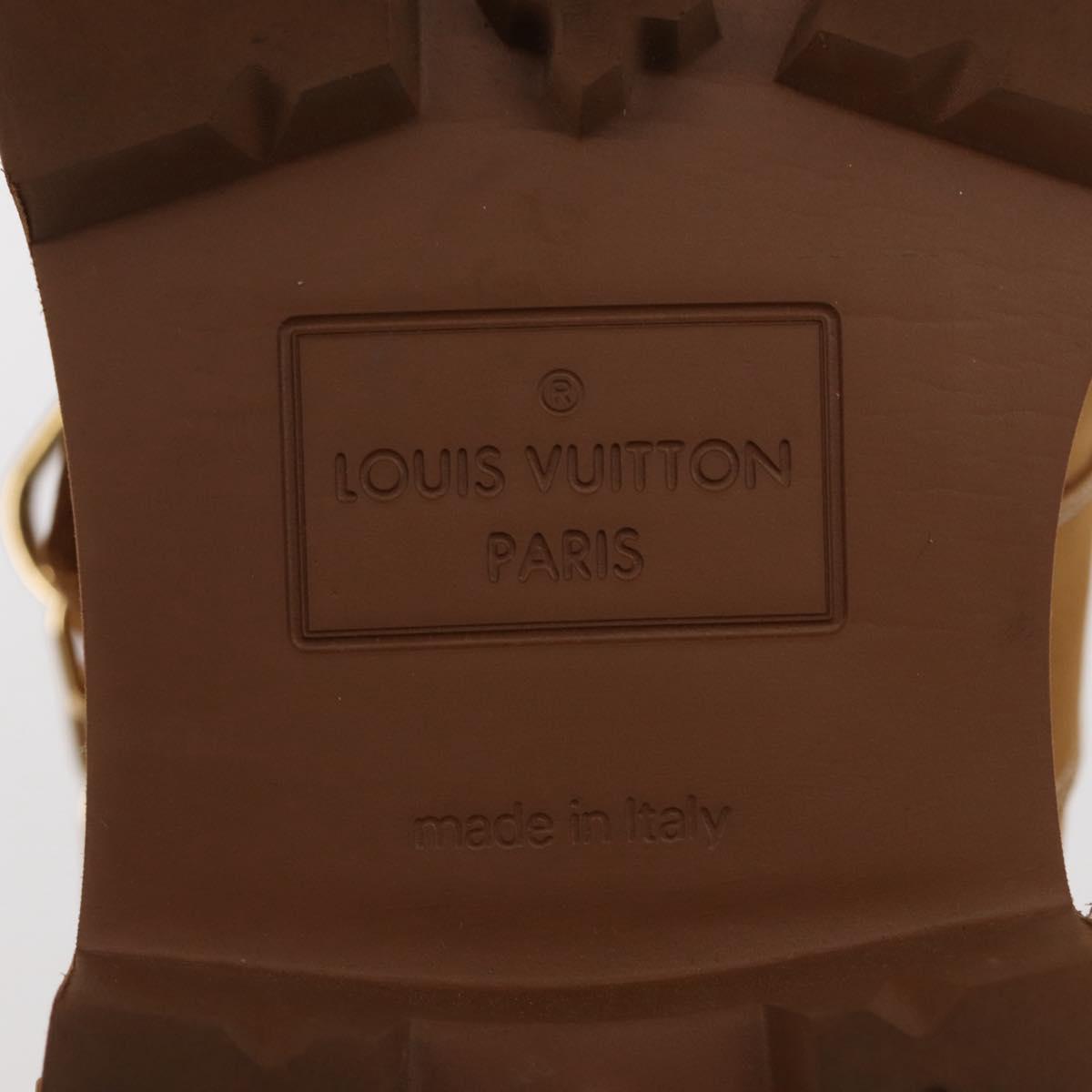 LOUIS VUITTON Monogram Creeper Line Ankle Boots Shoes 7 Beige LV Auth 156692M