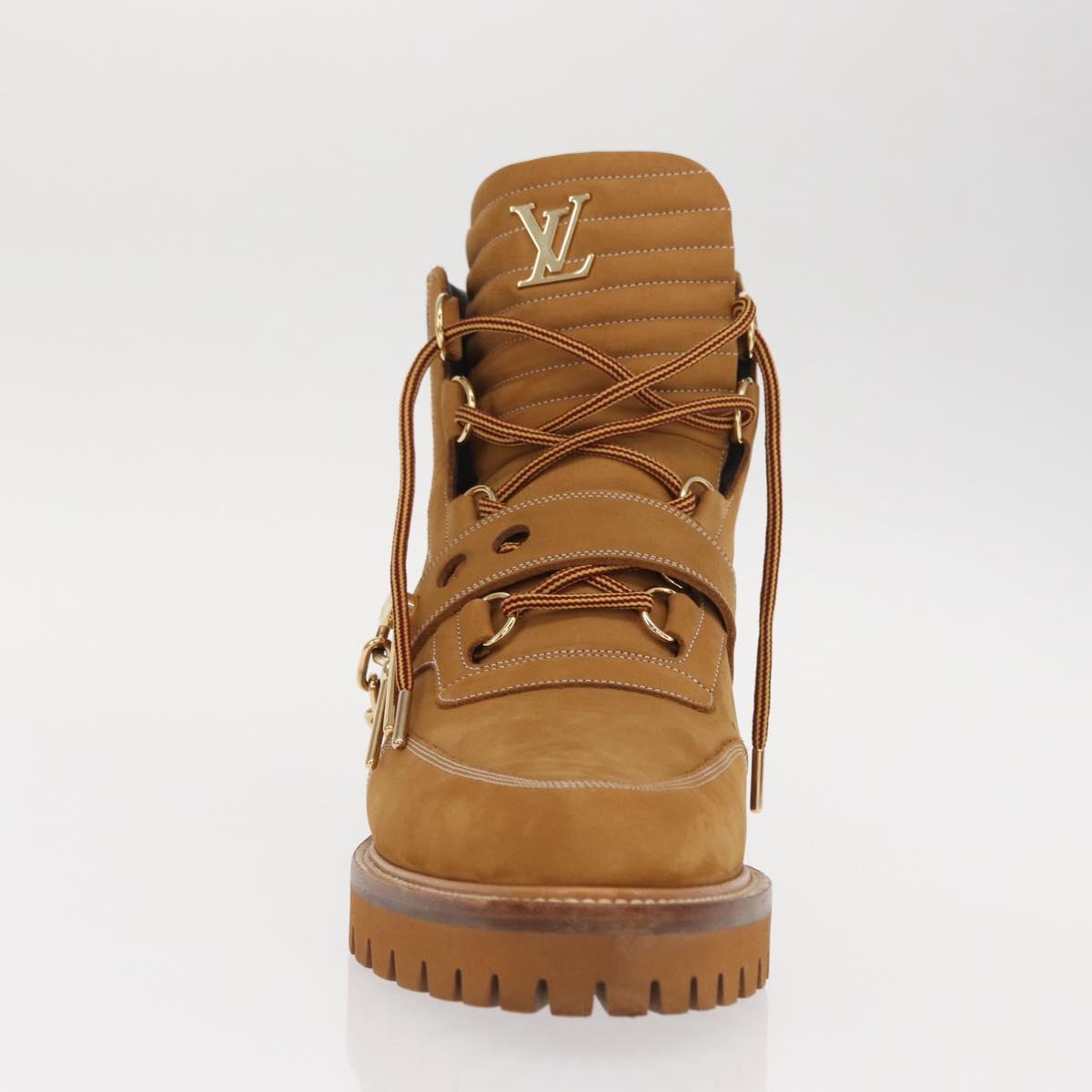 LOUIS VUITTON Monogram Creeper Line Ankle Boots Shoes 7 Beige LV Auth 156692M