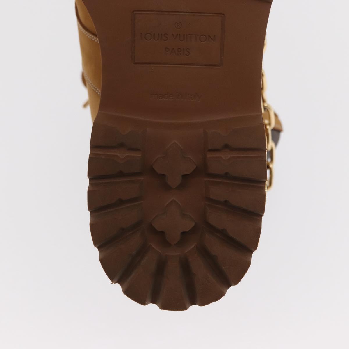 LOUIS VUITTON Monogram Creeper Line Ankle Boots Shoes 7 Beige LV Auth 156692M