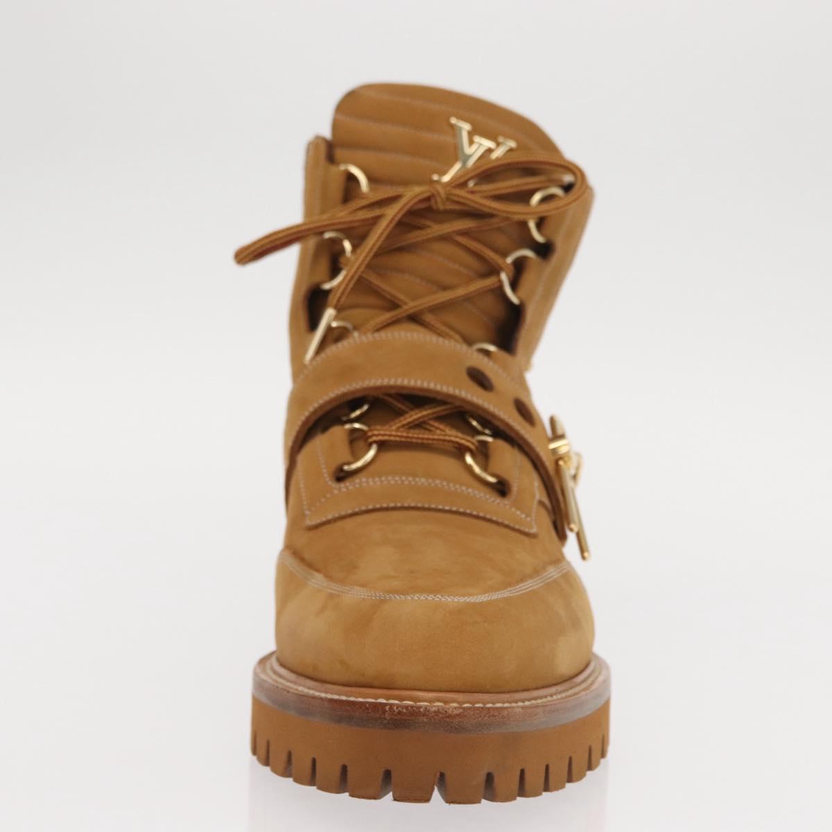 LOUIS VUITTON Monogram Creeper Line Ankle Boots Shoes 7 Beige LV Auth 156692M