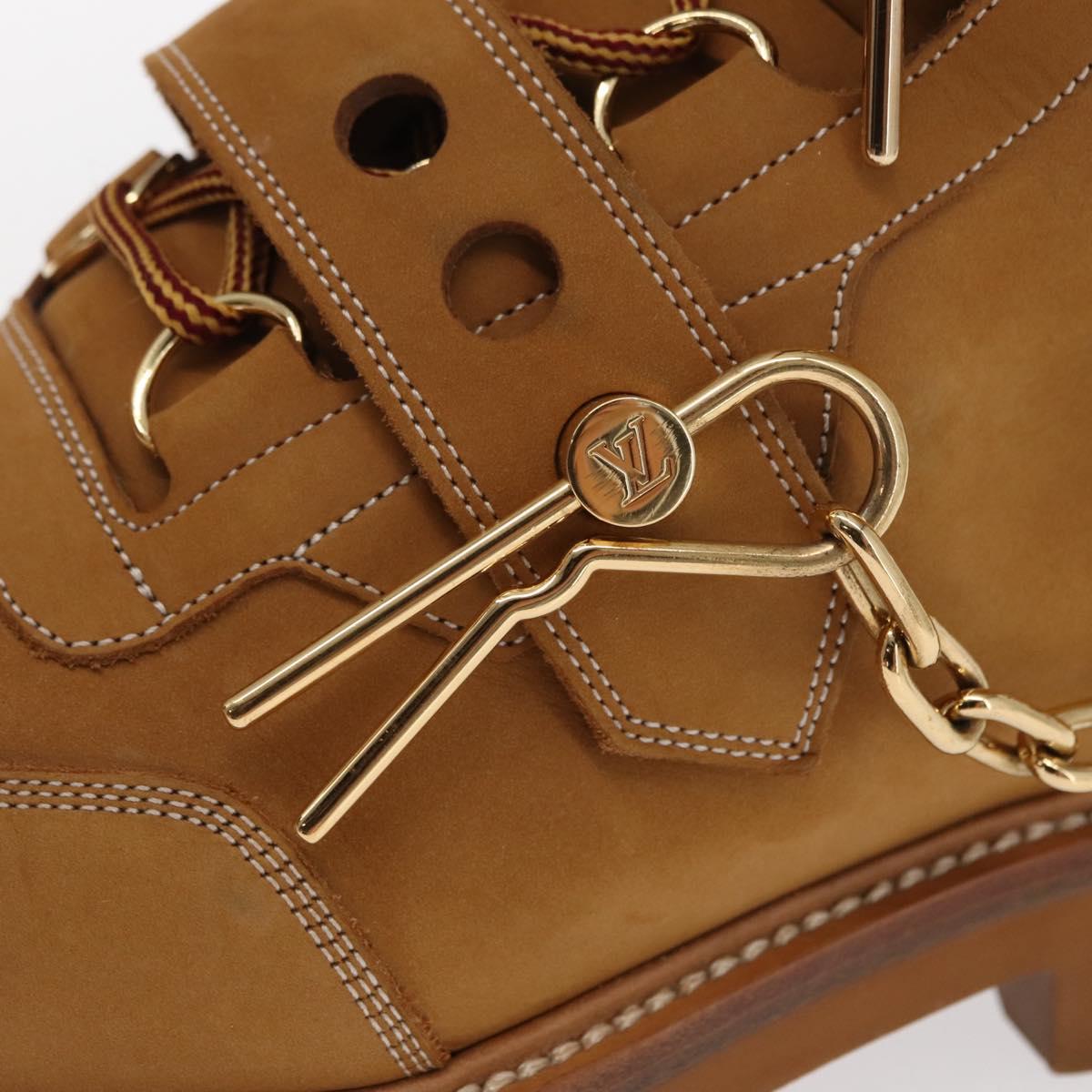 LOUIS VUITTON Monogram Creeper Line Ankle Boots Shoes 7 Beige LV Auth 156692M