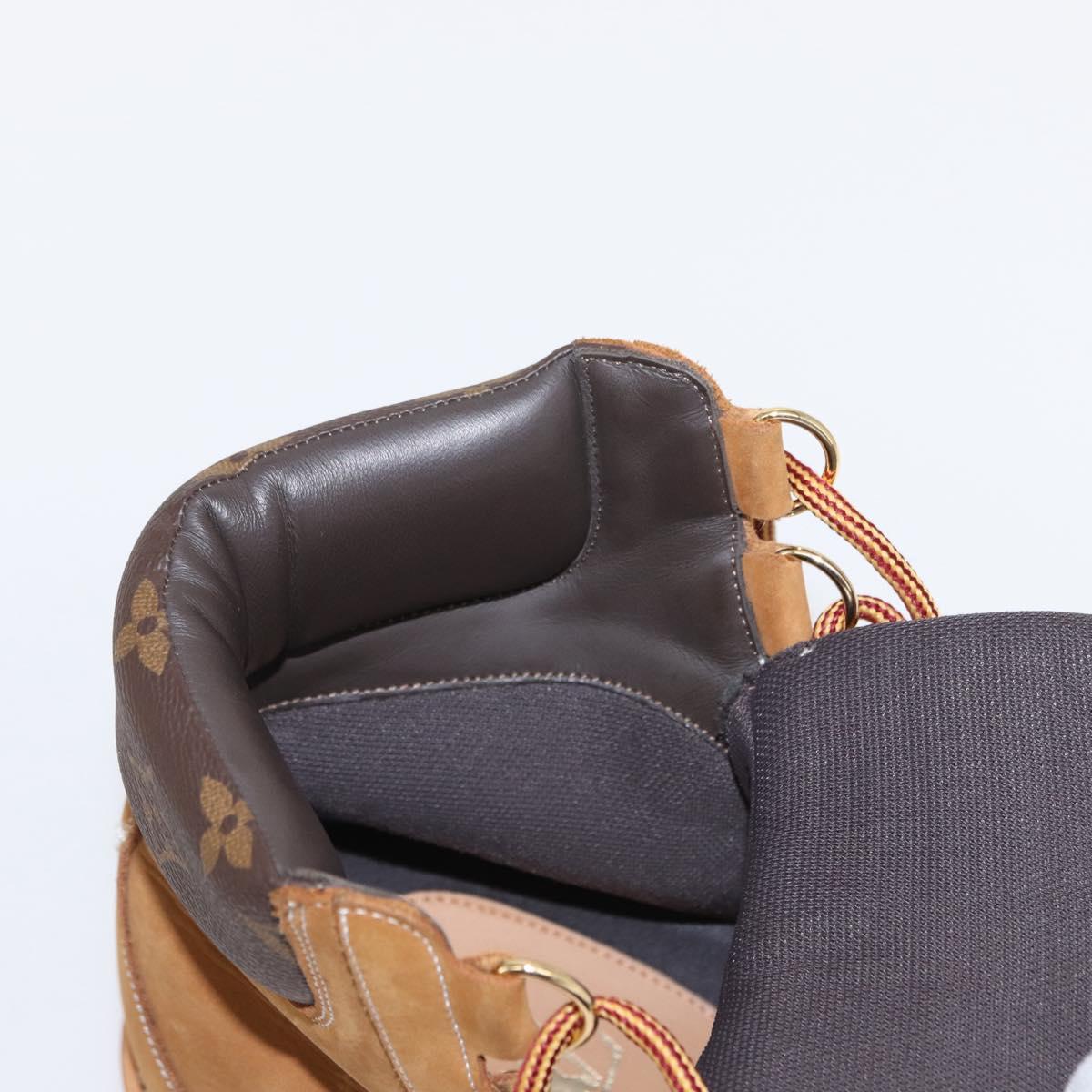 LOUIS VUITTON Monogram Creeper Line Ankle Boots Shoes 7 Beige LV Auth 156692M