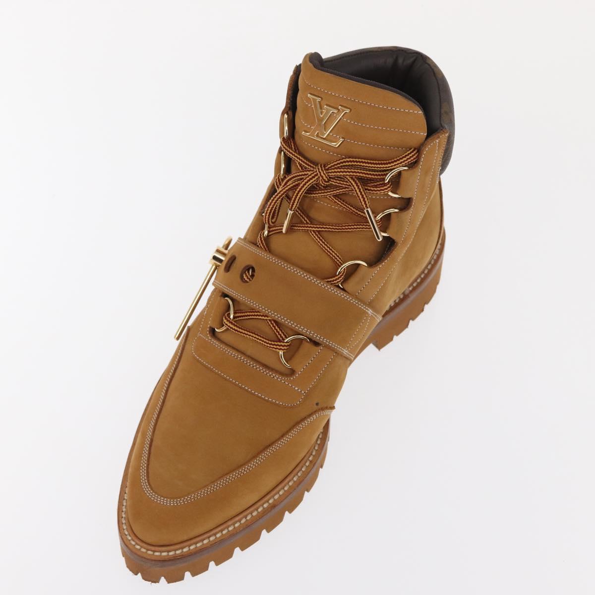 LOUIS VUITTON Monogram Creeper Line Ankle Boots Shoes 7 Beige LV Auth 156692M