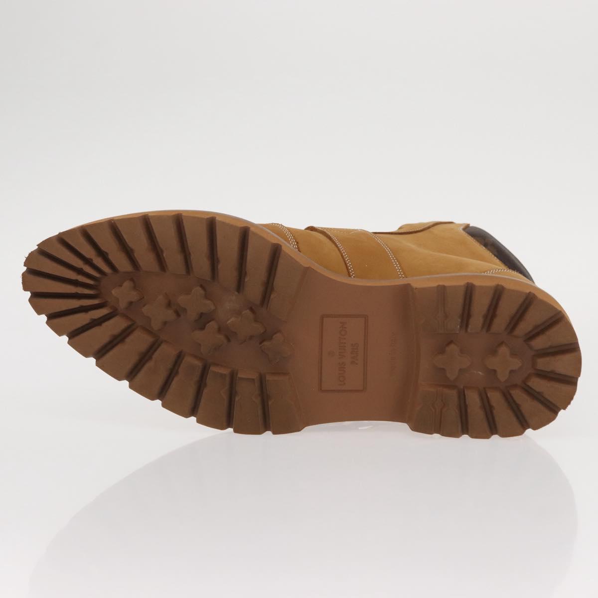 LOUIS VUITTON Monogram Creeper Line Ankle Boots Shoes 7 Beige LV Auth 156692M