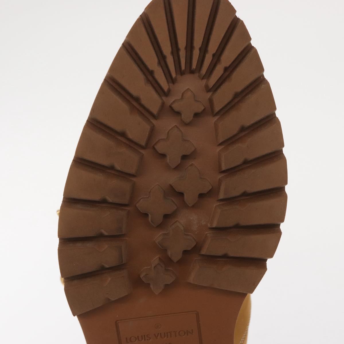 LOUIS VUITTON Monogram Creeper Line Ankle Boots Shoes 7 Beige LV Auth 156692M