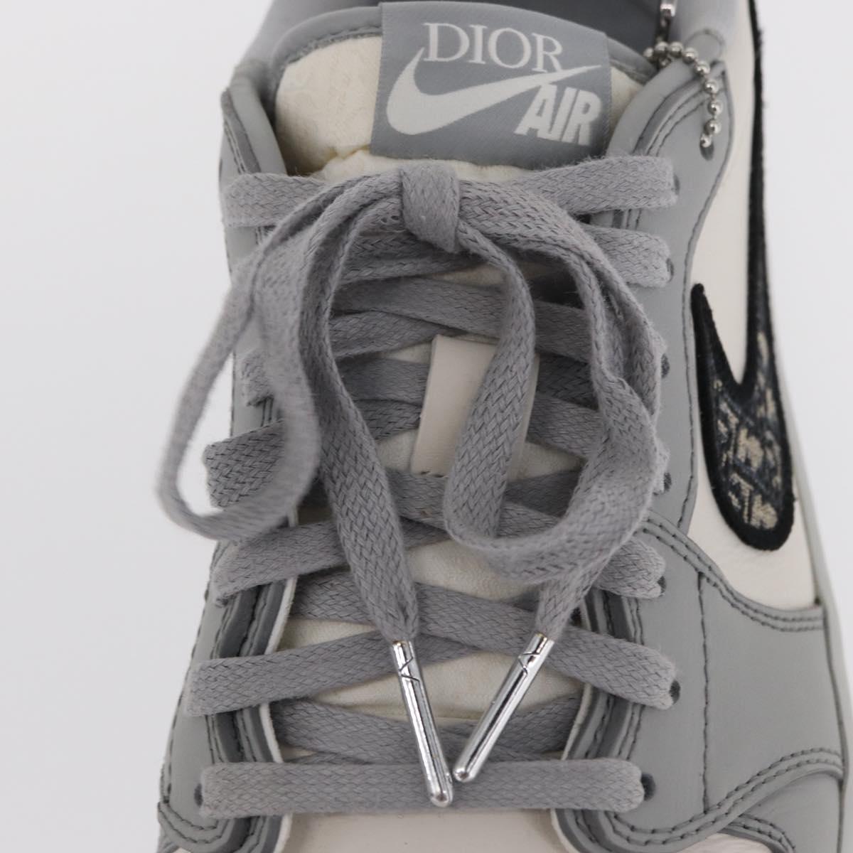 Christian Dior Trotter Air Dior Air Jordan 1 Low OG Sneakers Gray Auth 156693SM