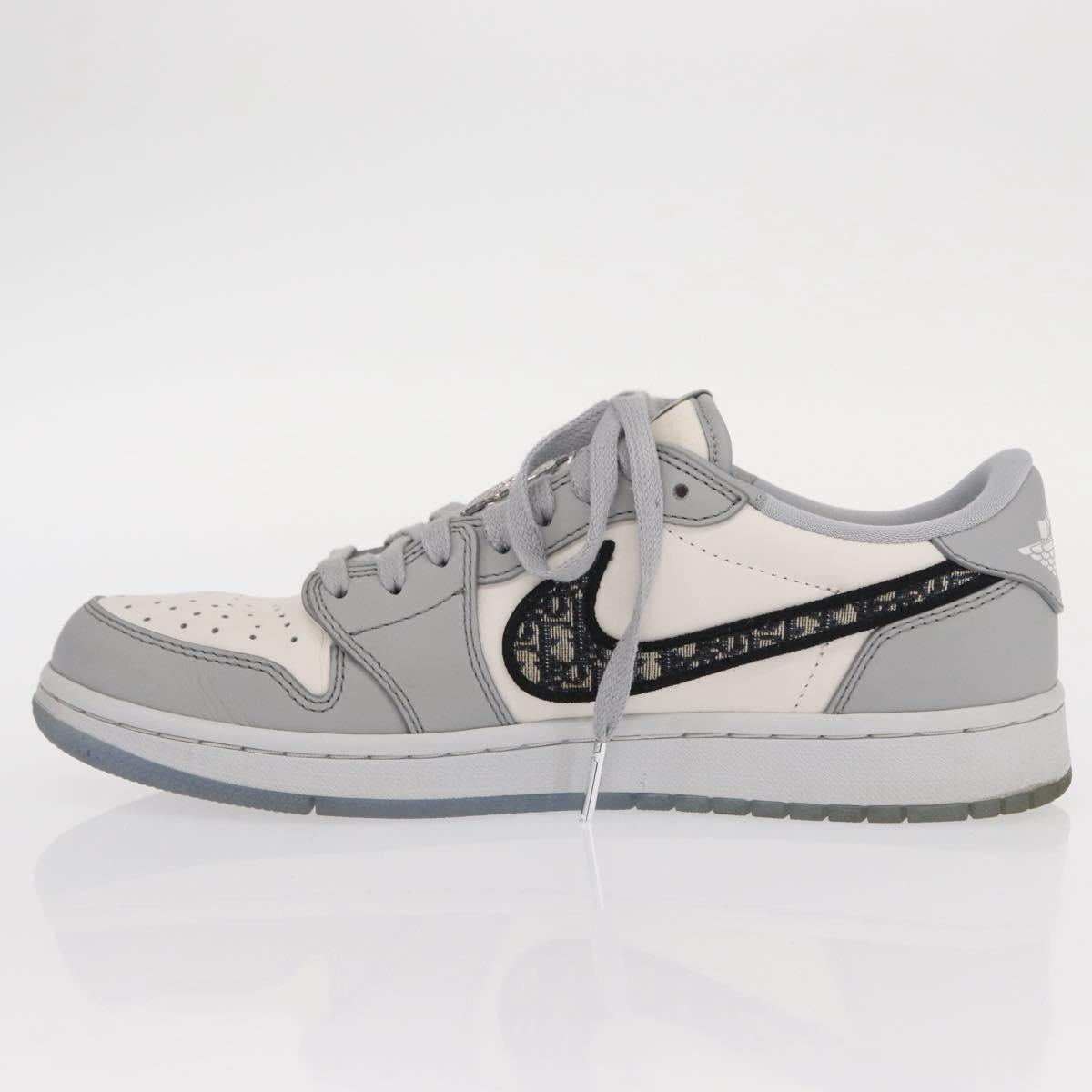 Christian Dior Trotter Air Dior Air Jordan 1 Low OG Sneakers Gray Auth 156693SM