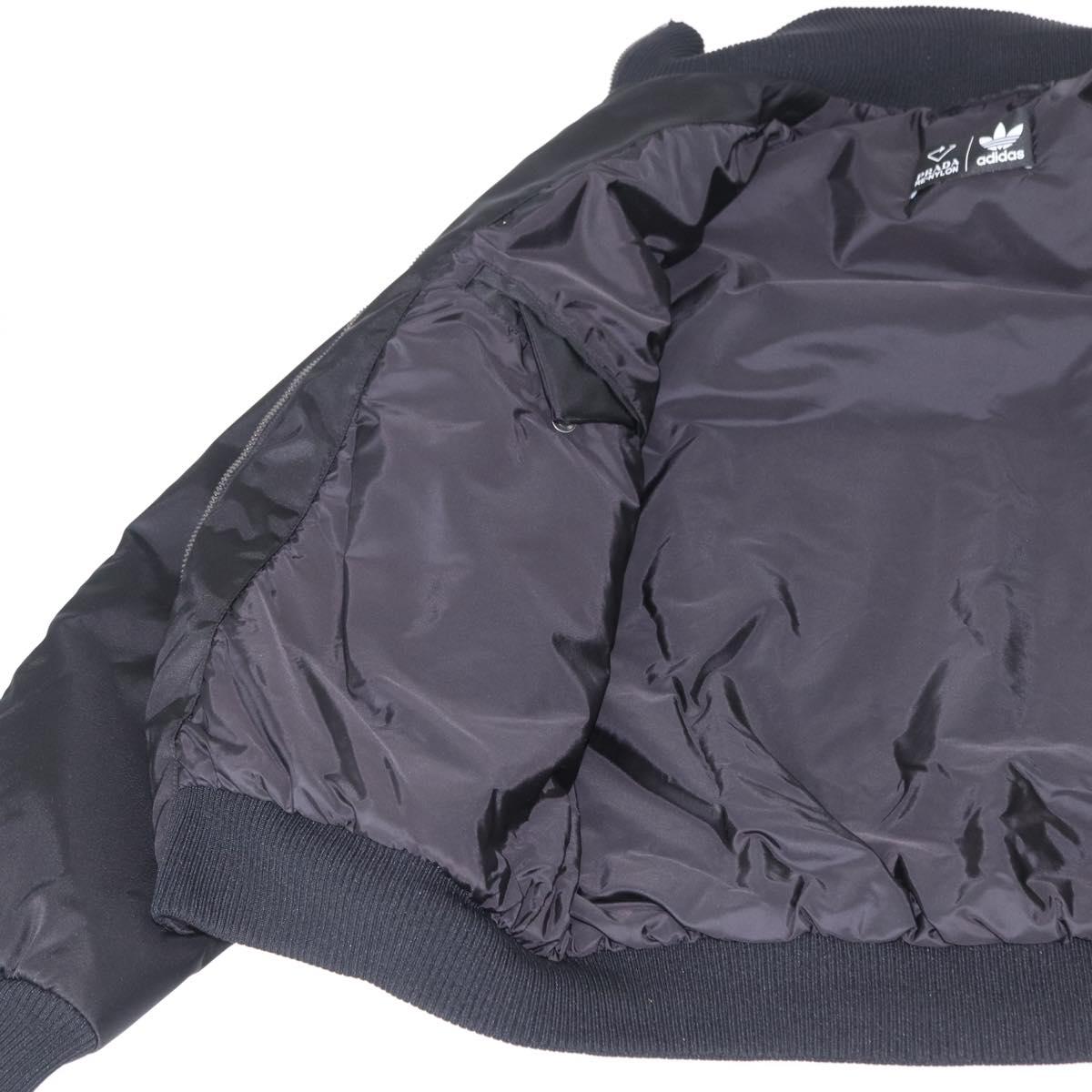 PRADA Adidas Collaboration Size 44 RE-NYLON Track jacket Black Auth 156694SM