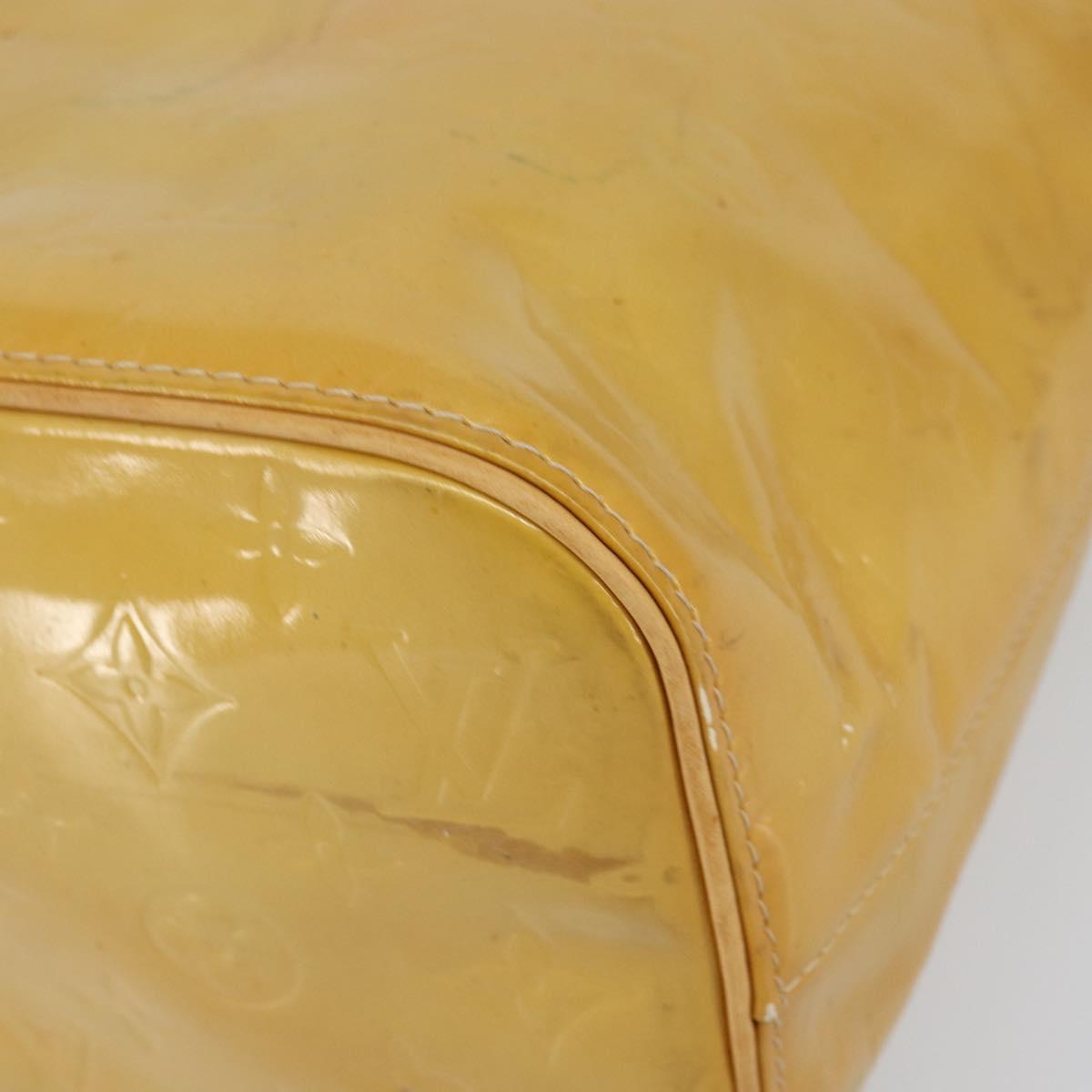 LOUIS VUITTON Monogram Vernis Houston Hand Bag Beige M91004 LV Auth 156696