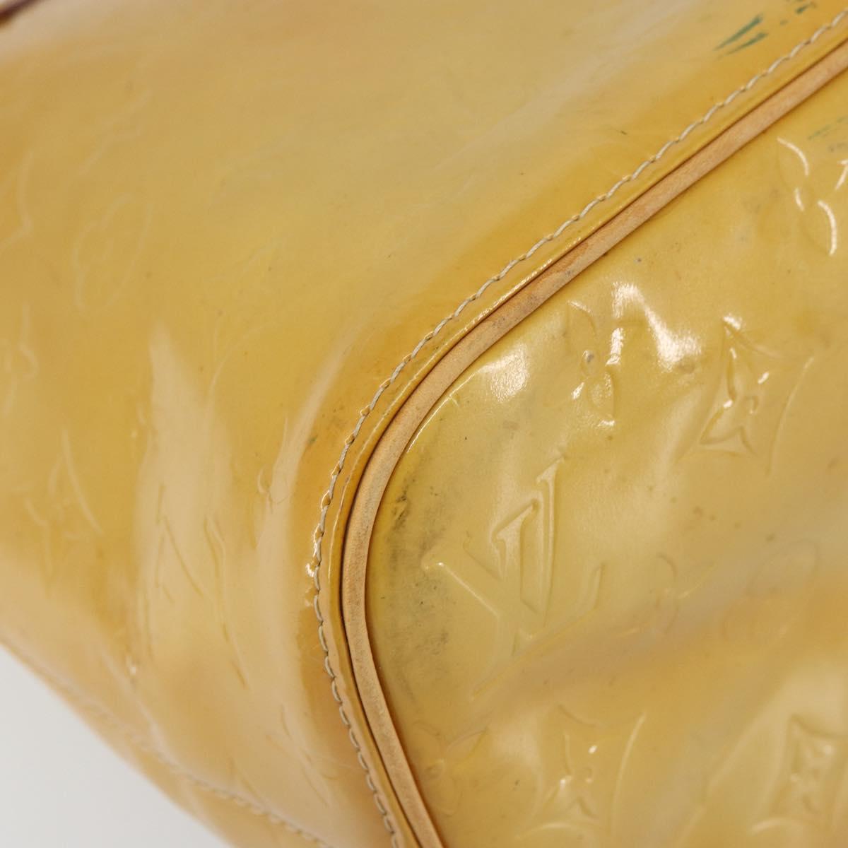 LOUIS VUITTON Monogram Vernis Houston Hand Bag Beige M91004 LV Auth 156696