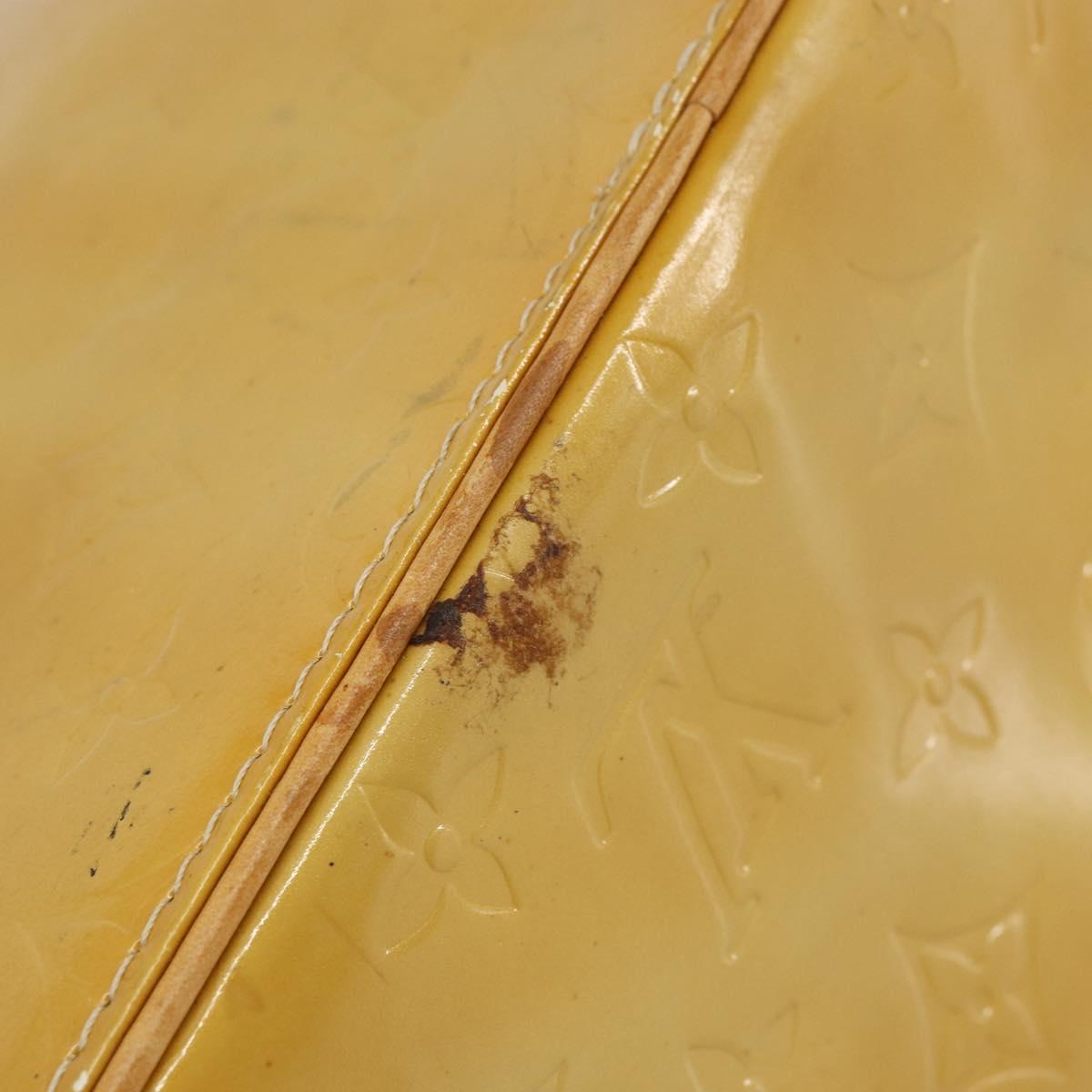 LOUIS VUITTON Monogram Vernis Houston Hand Bag Beige M91004 LV Auth 156696